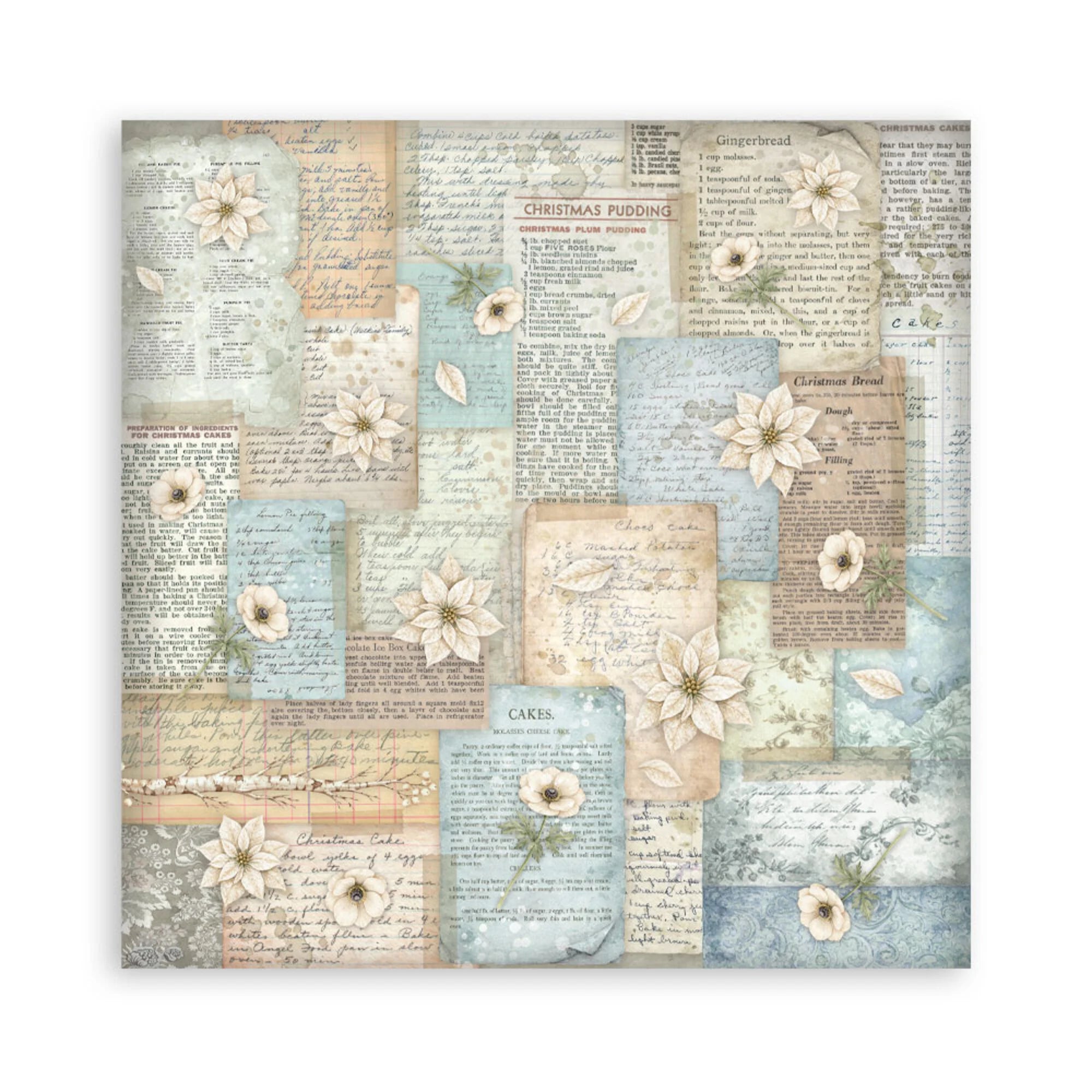 Stamperia  - White Christmas - Singled sided - Paper Pad    8 x 8" (22ark)