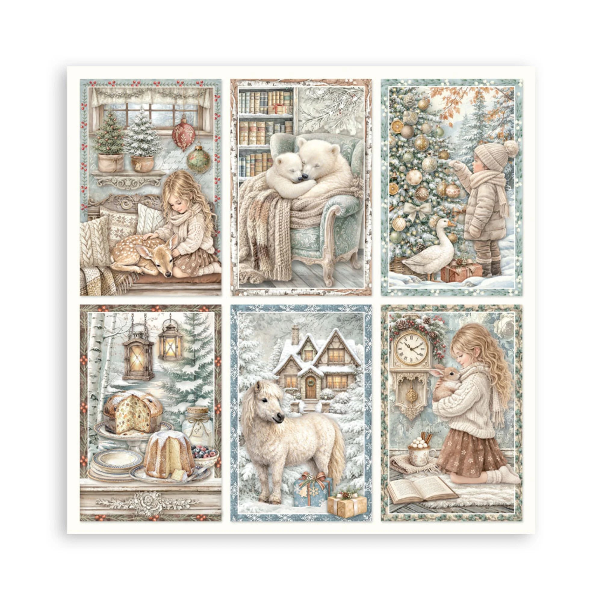 Stamperia  - White Christmas - Singled sided - Paper Pad    8 x 8" (22ark)