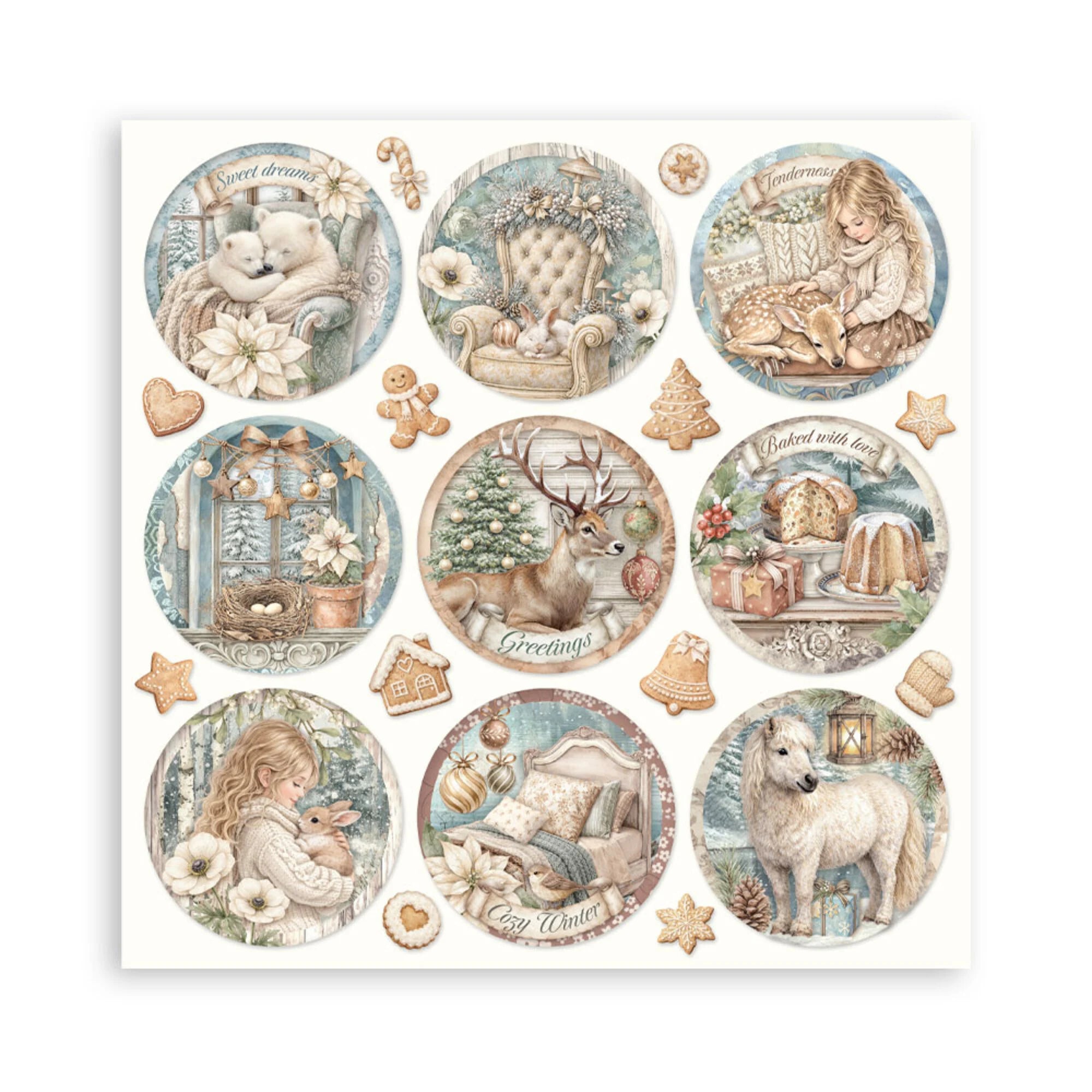 Stamperia  - White Christmas - Singled sided - Paper Pad  22 pk - 12 x 12"