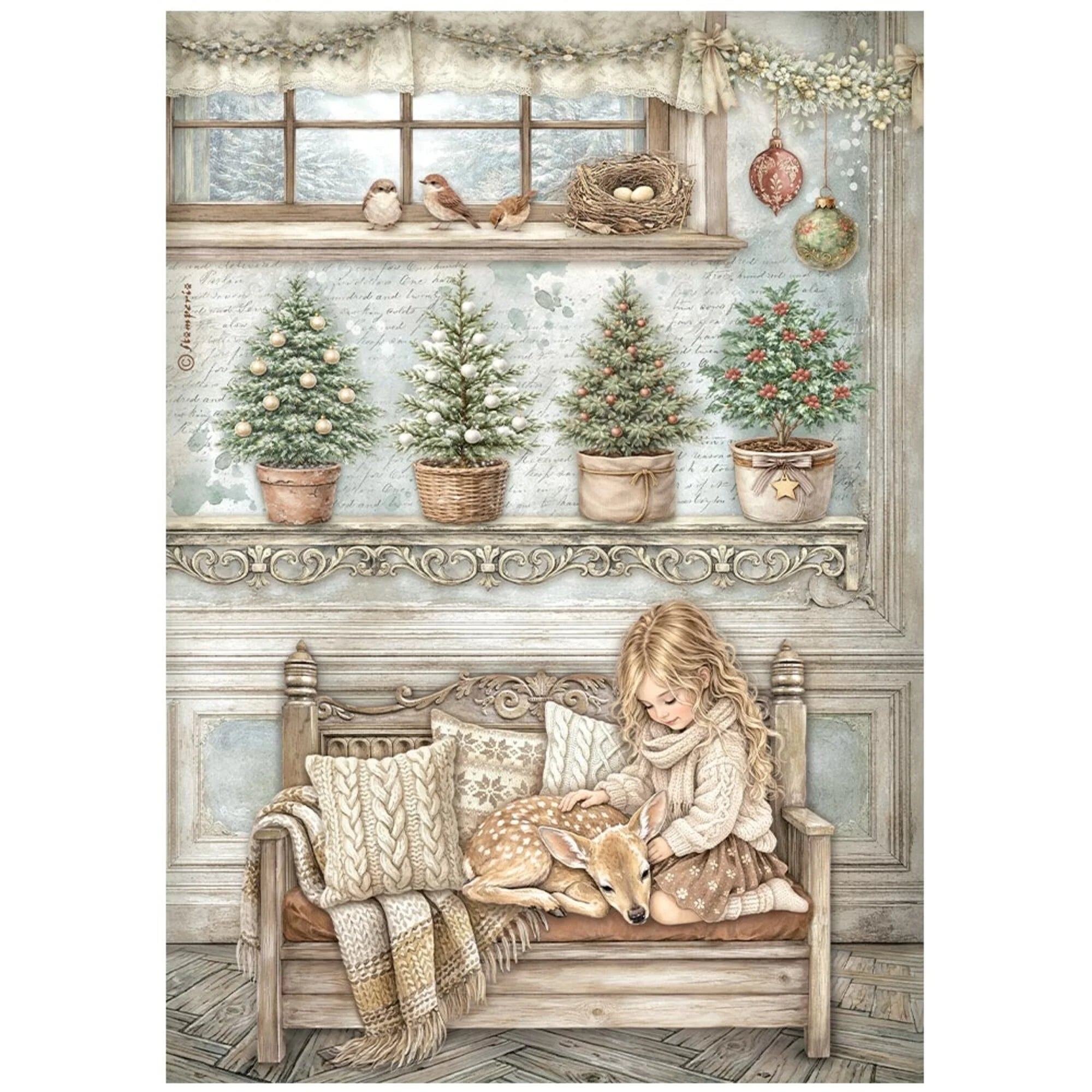 Stamperia - White Christmas - Rice Paper Selection A4
