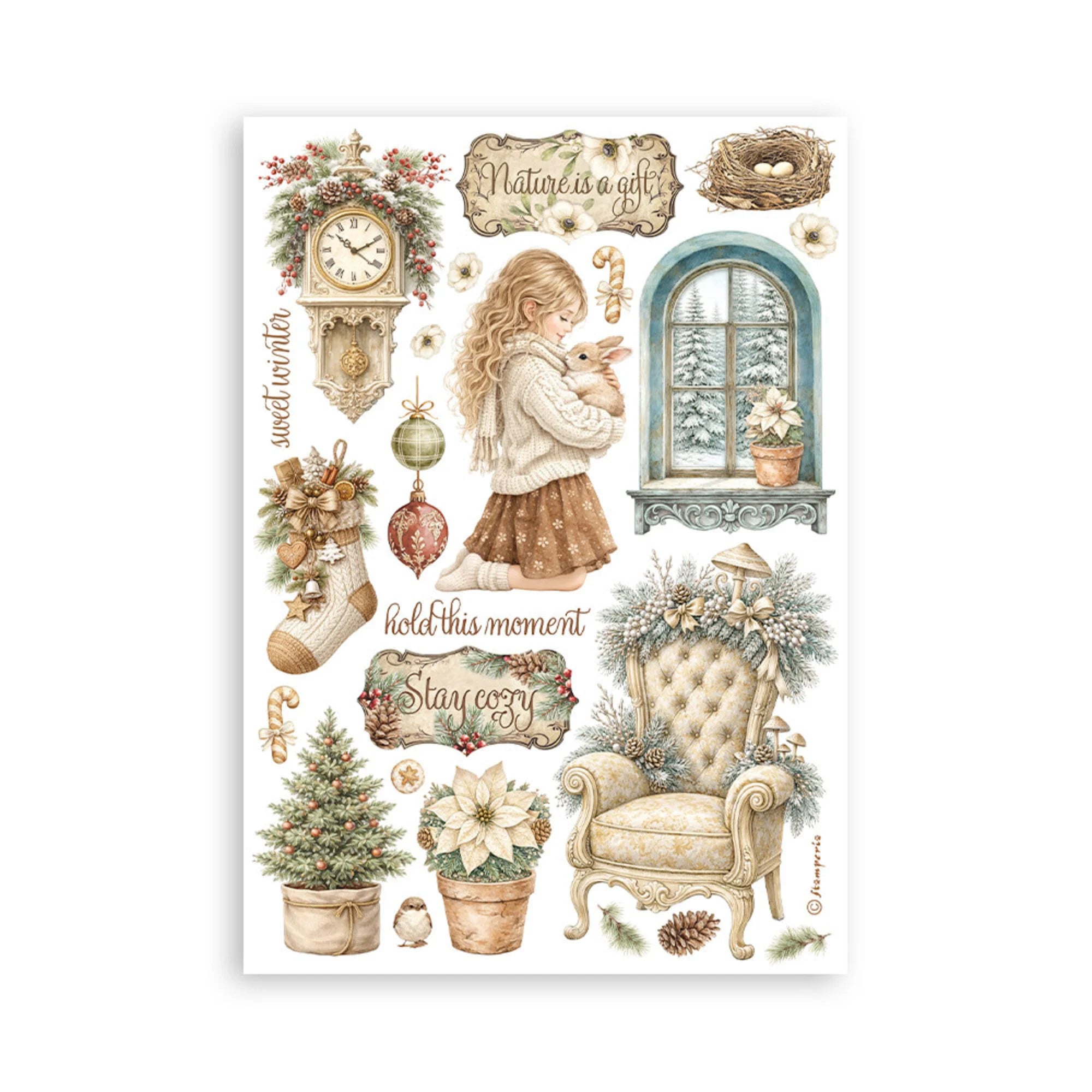 Stamperia - White Christmas - Washi Pad A5
