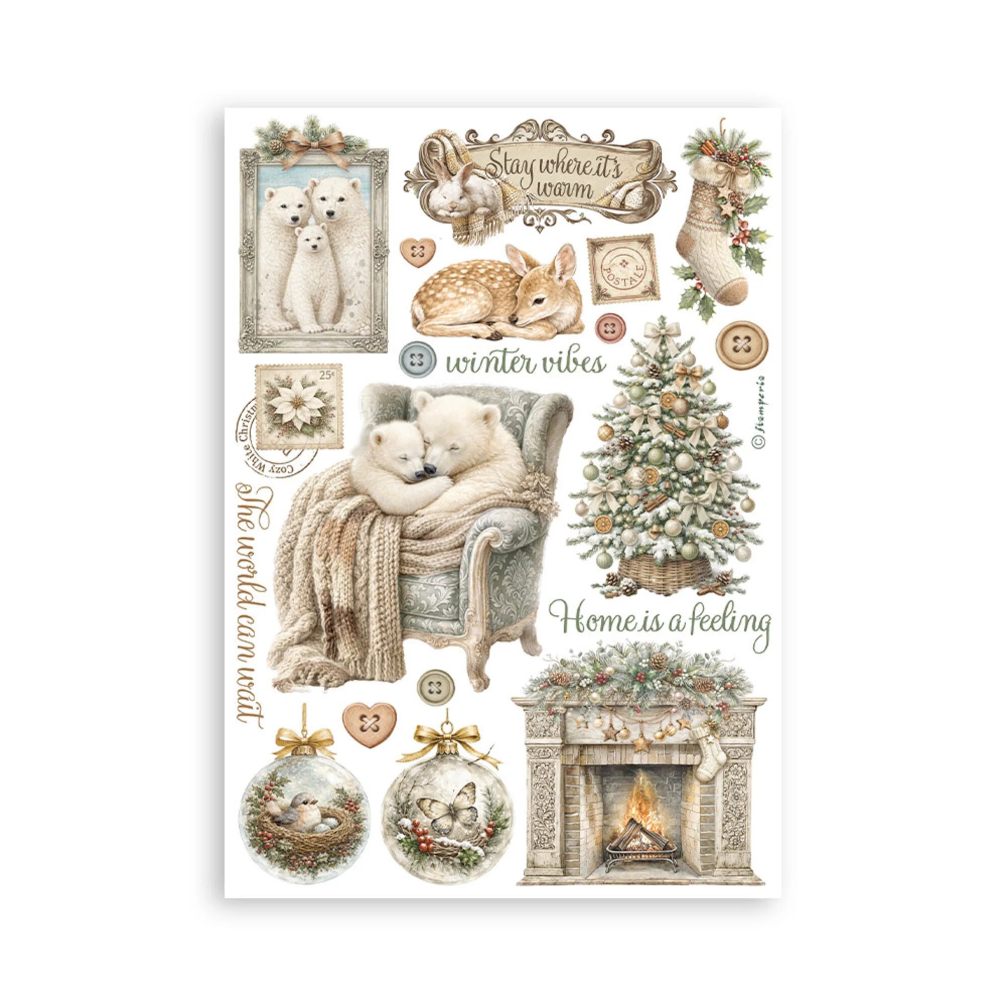 Stamperia - White Christmas - Washi Pad A5