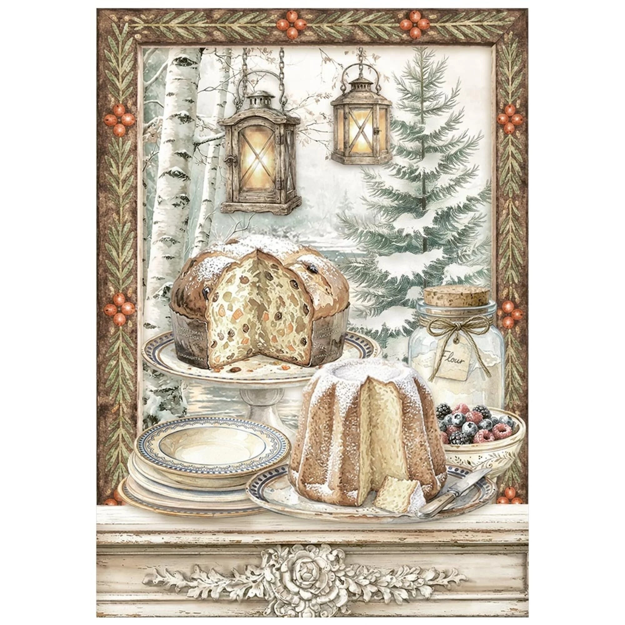 Stamperia - White Christmas - Mini Rice Paper Selection - A6