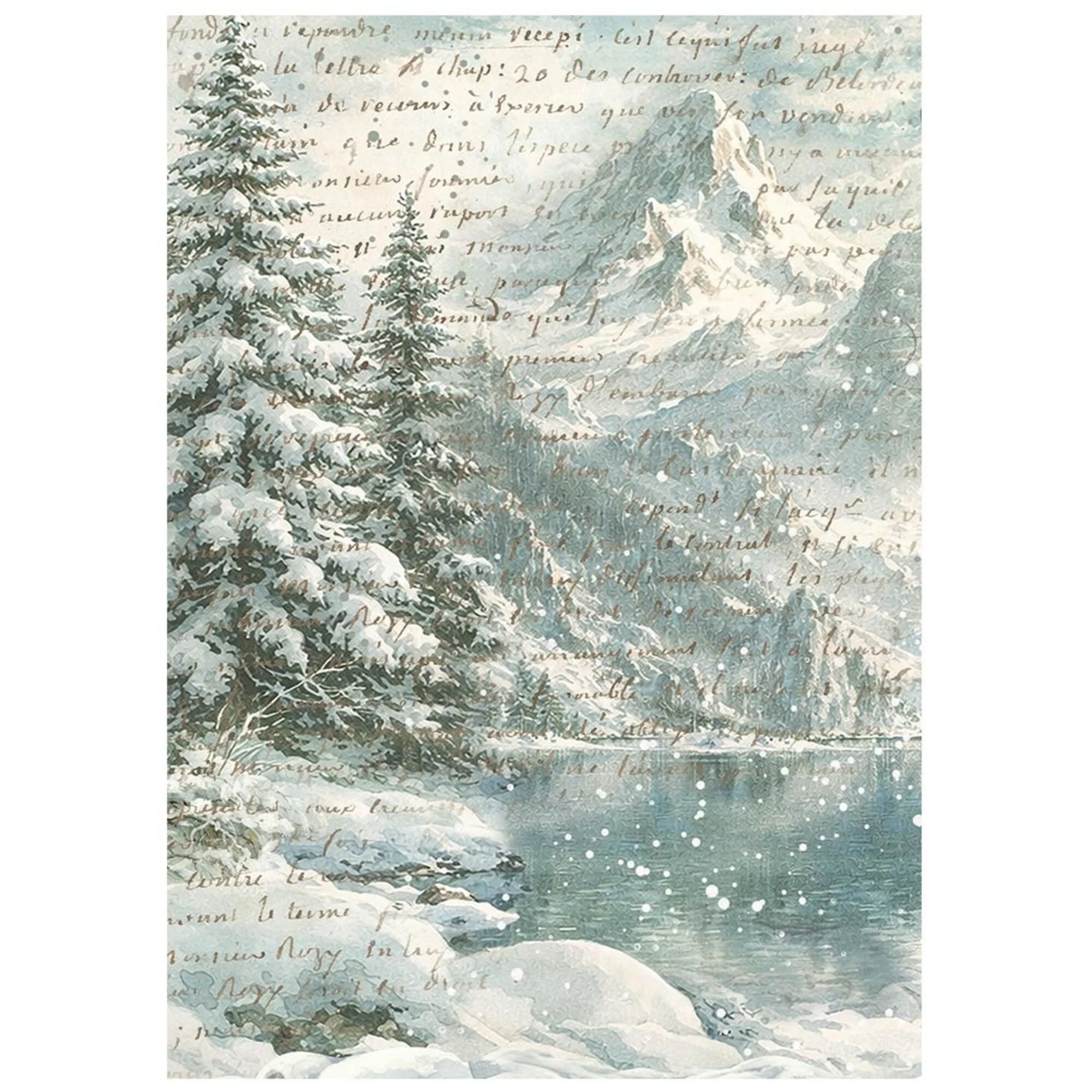 Stamperia - White Christmas - Mini Rice Paper Backgrounds - A6