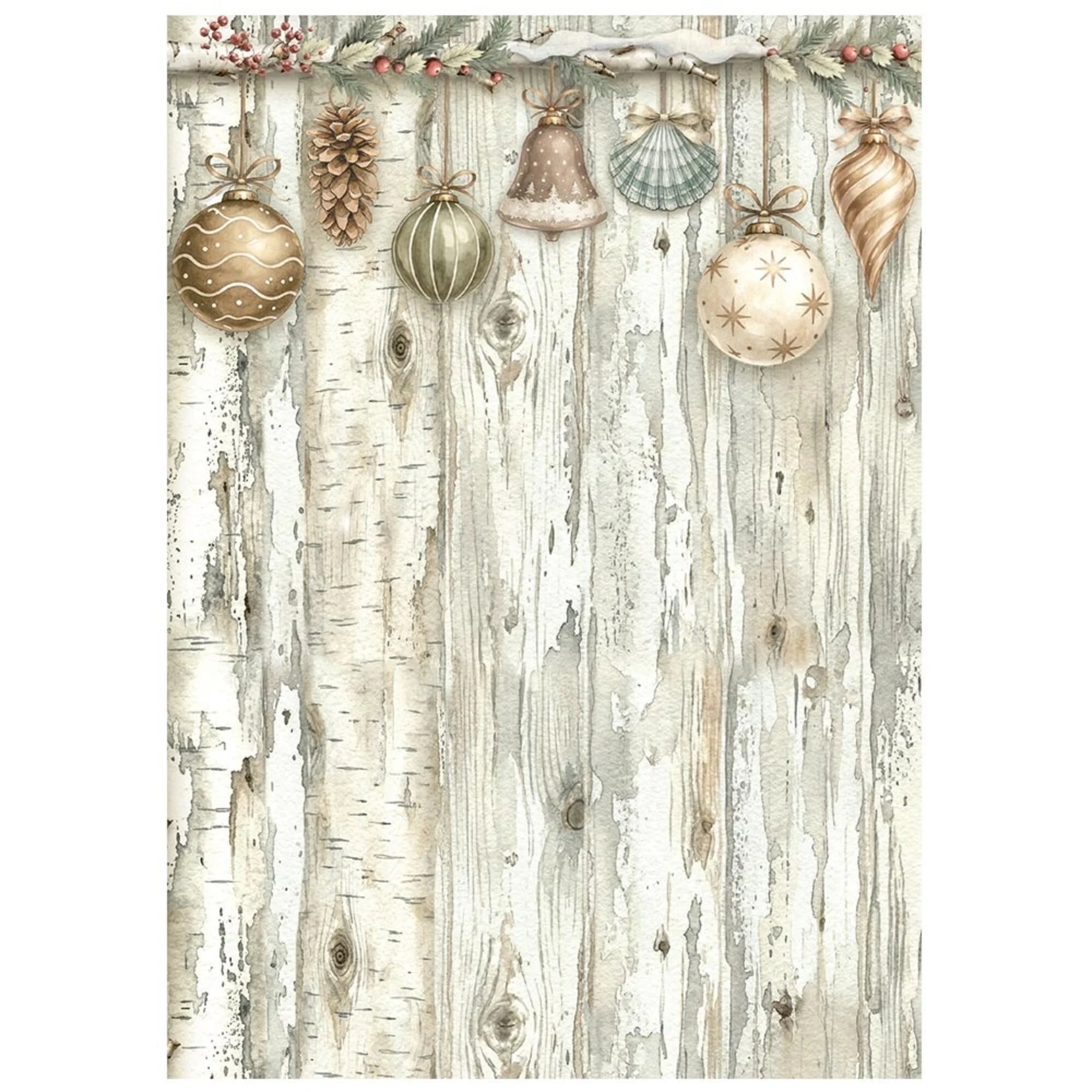 Stamperia - White Christmas - Mini Rice Paper Backgrounds - A6