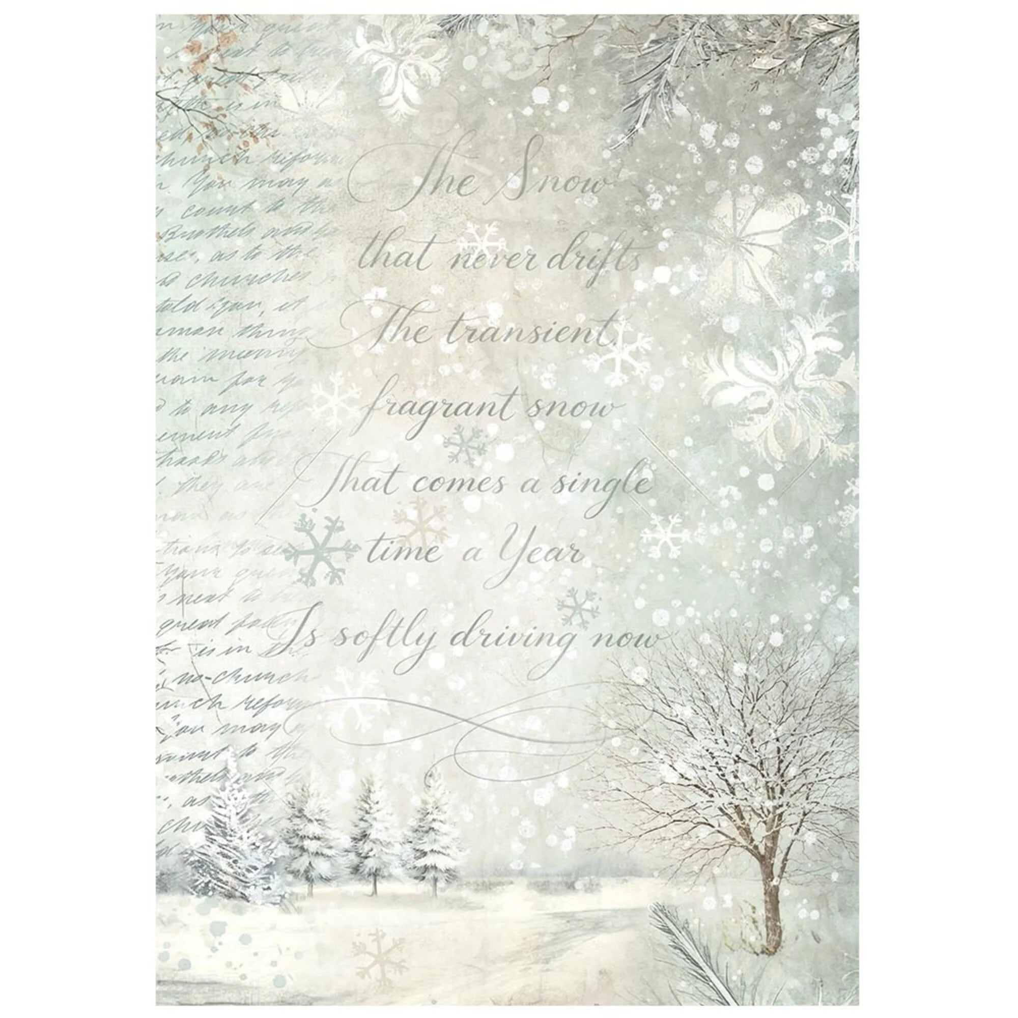 Stamperia - White Christmas - Mini Rice Paper Backgrounds - A6