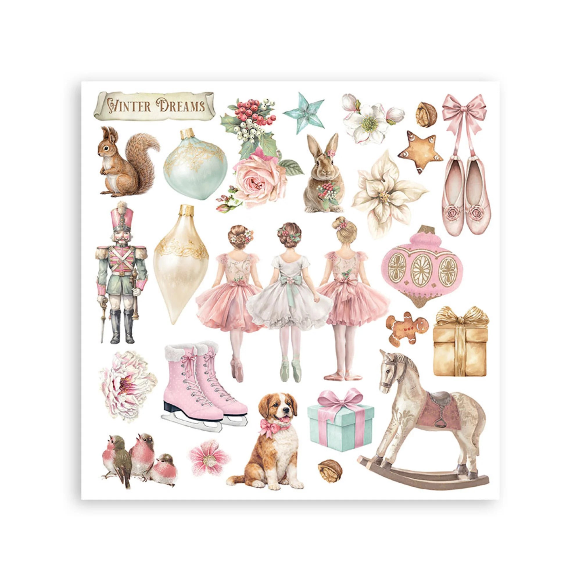 Stamperia - Winter Magic - Rub ons kit - 15,5 x 15,5 cm