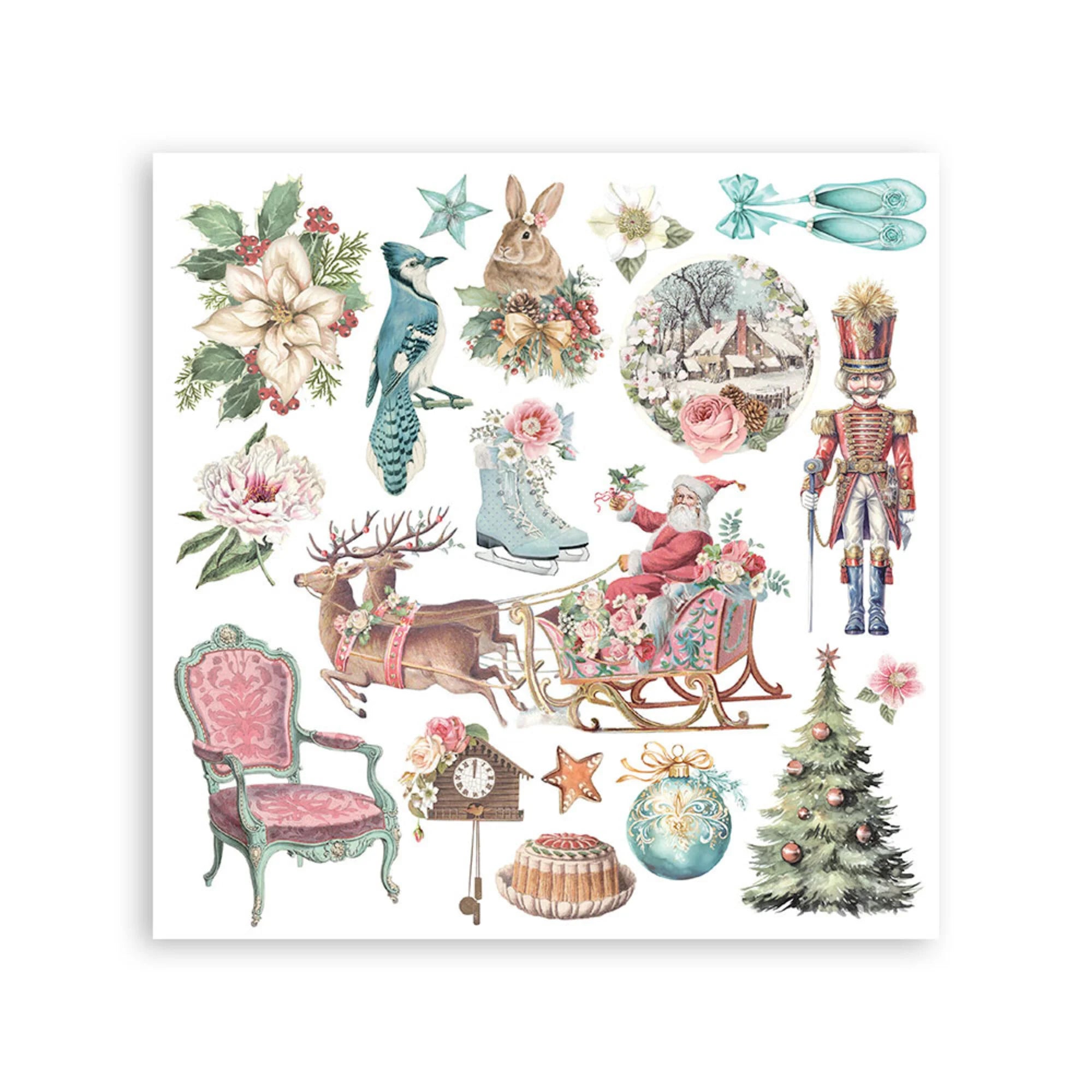 Stamperia - Winter Magic - Rub ons kit - 15,5 x 15,5 cm