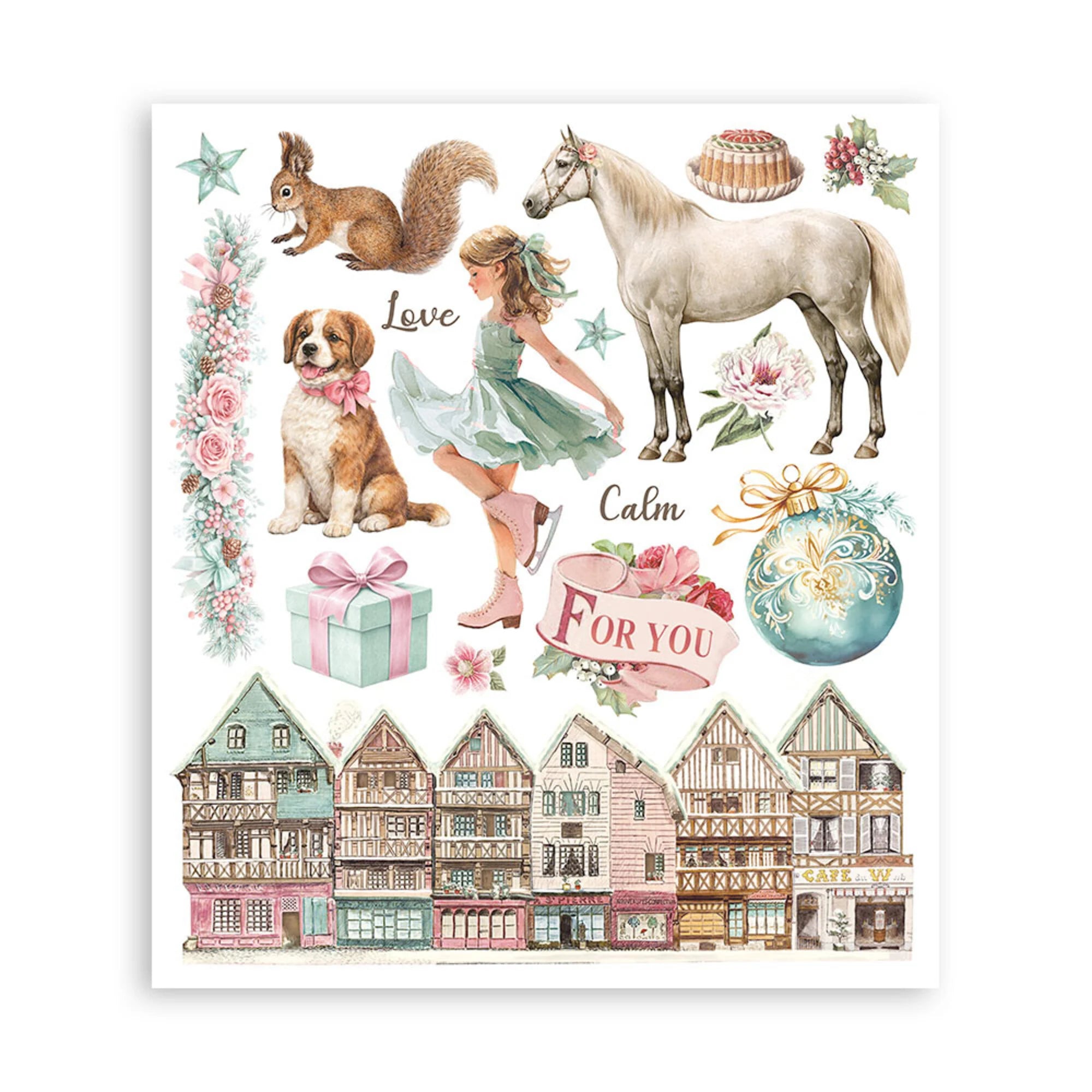 Stamperia - Winter Magic - Rub ons -  20,5 x 23 cm