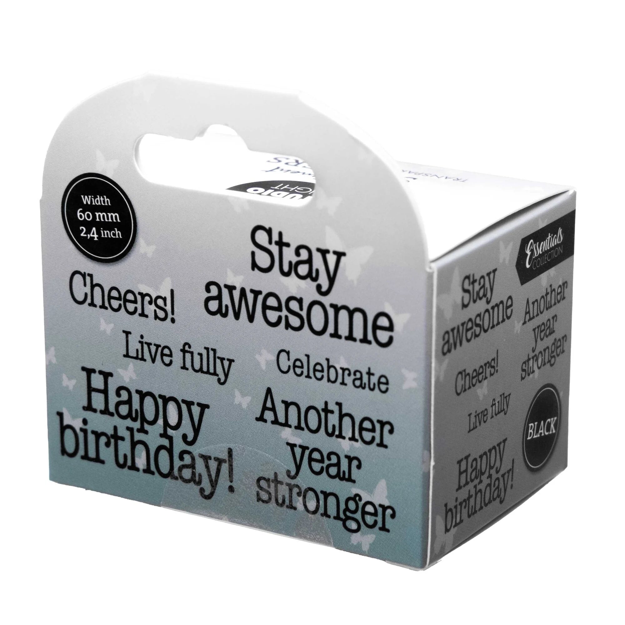 Studiolight - Transparent stickers on roll - Another year stronger - Black