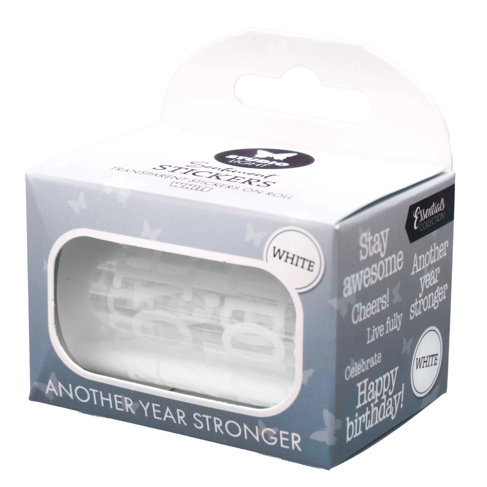 Studiolight - Transparent stickers on roll - Another year stronger - White