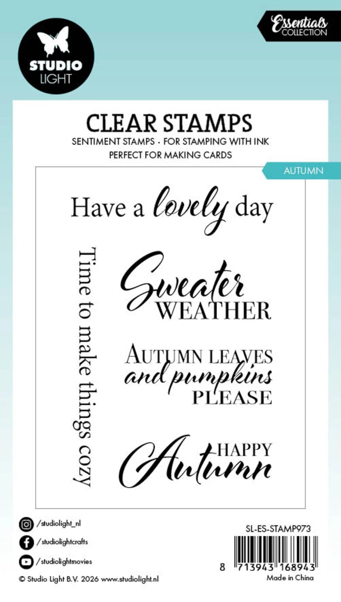 Studiolight - Autumn Story - Clear Stamps - Autumn Essentials