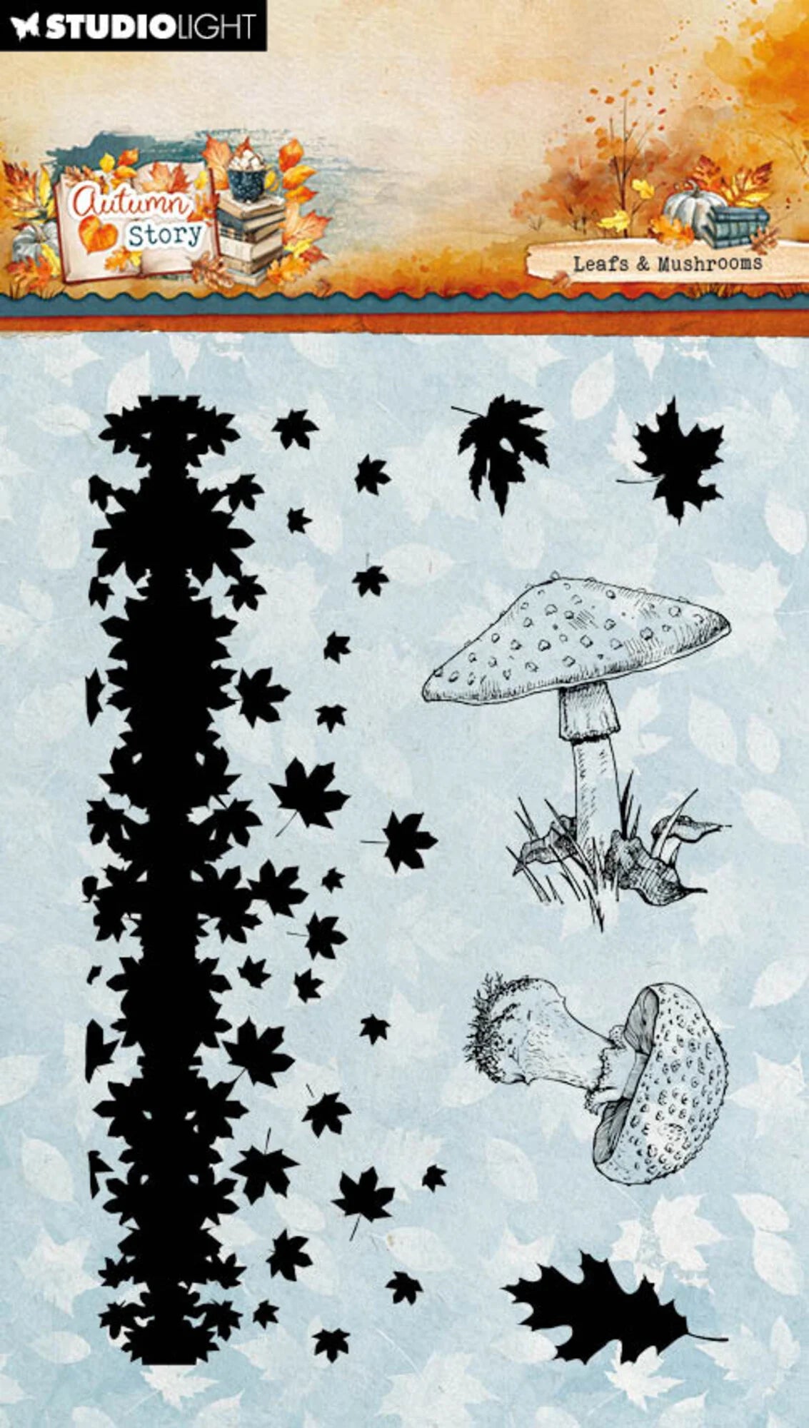 Studiolight - Autumn Story - Clear Stamps - Leaves and mushrooms