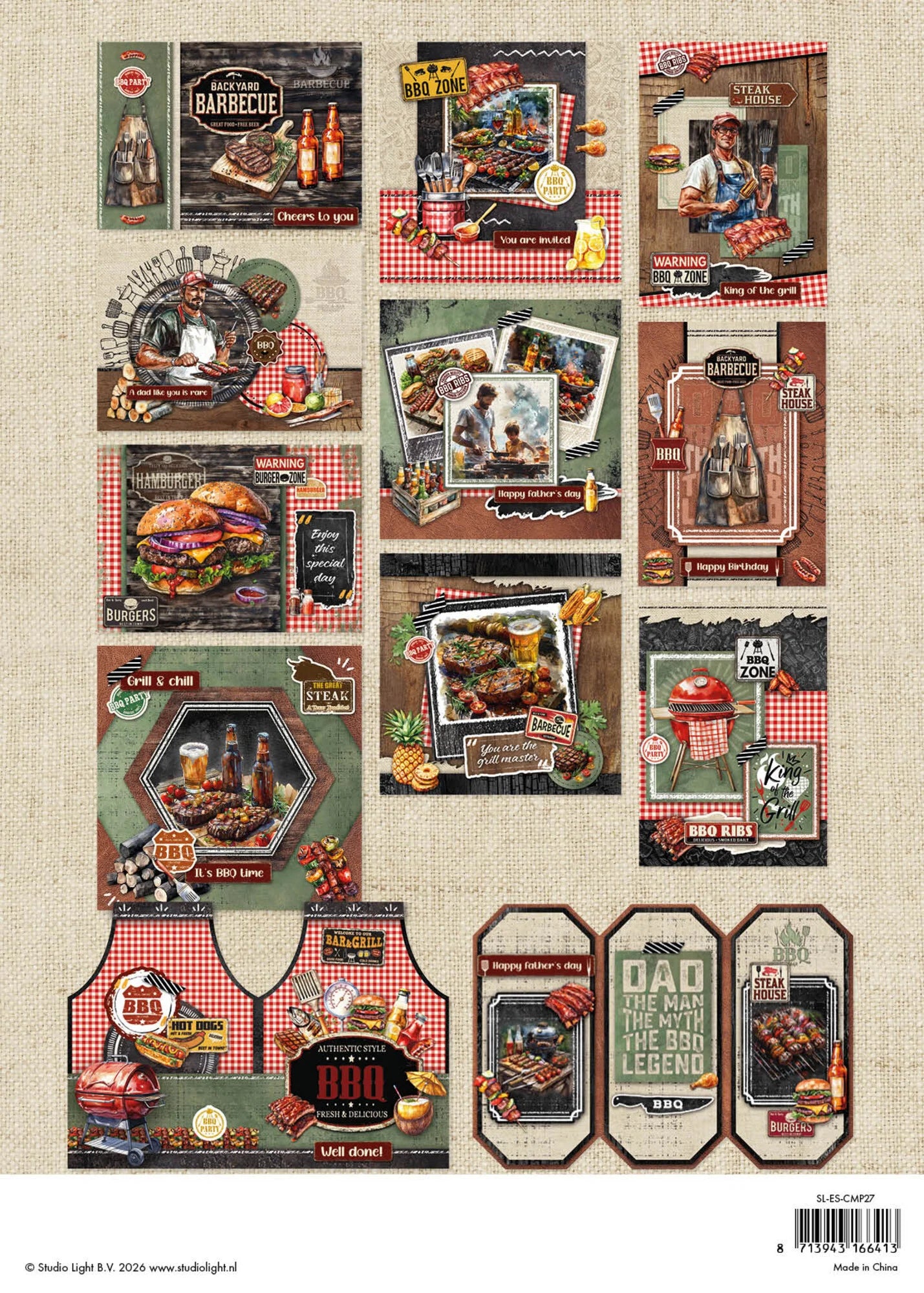 Studio Light Paper Pad - Cardmaking Paper Pad - BBQ Party - A4