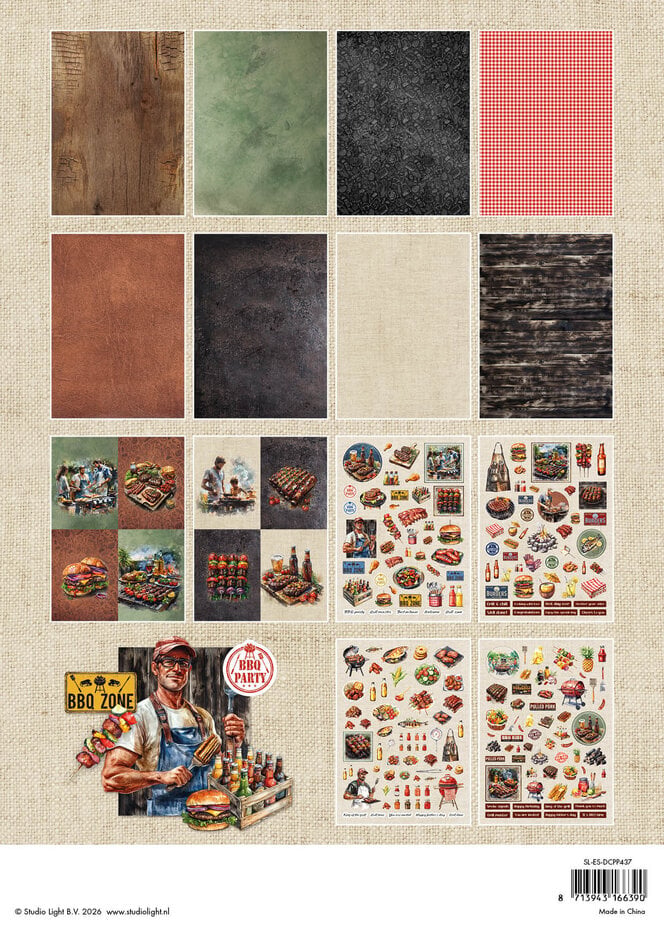 Studio Light Paper Pad - Die-cut designer Paper Pad - BBQ Party - A4
