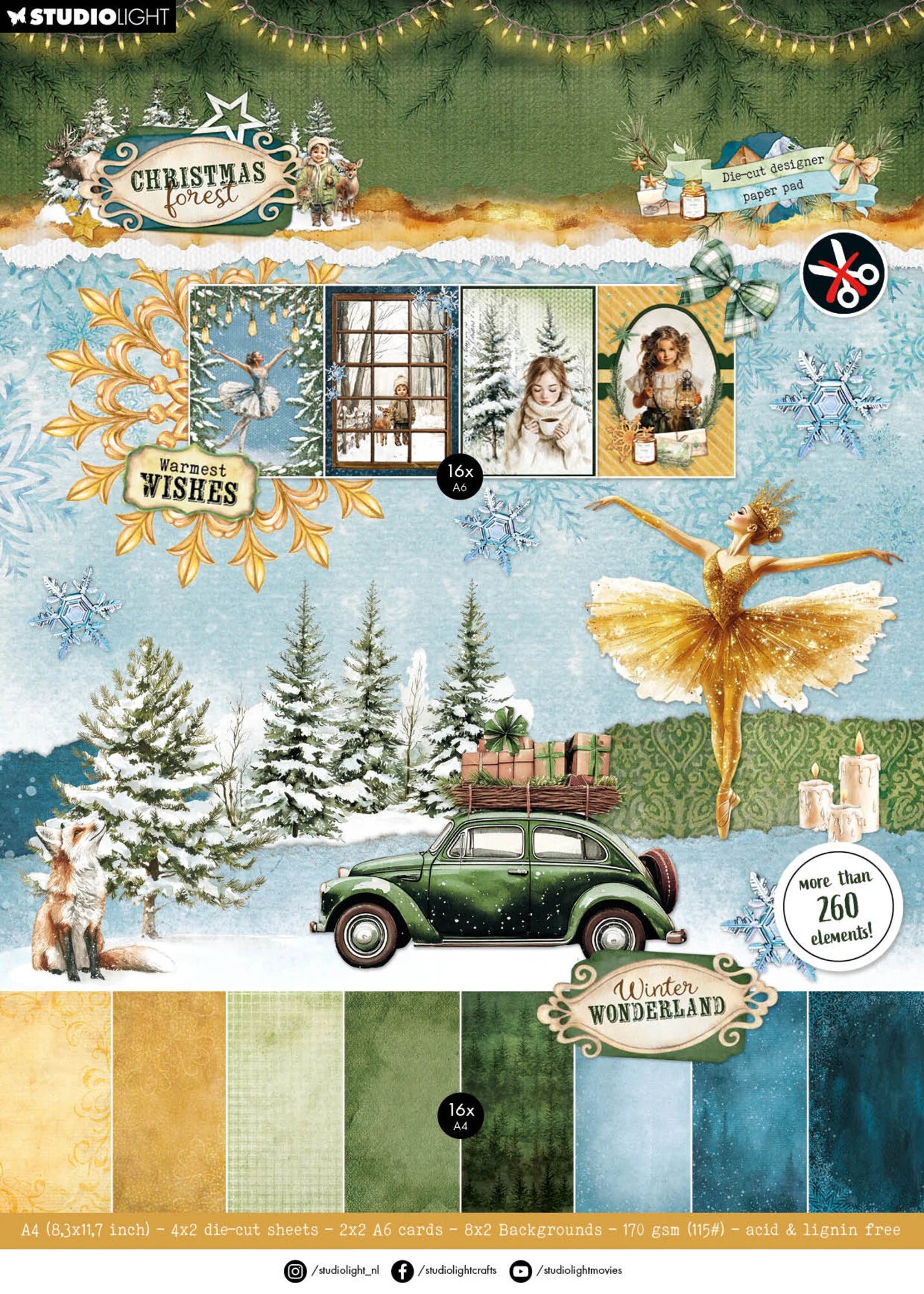 Studio Light - Christmas Forest - Die-Cut Paper Pad - A4