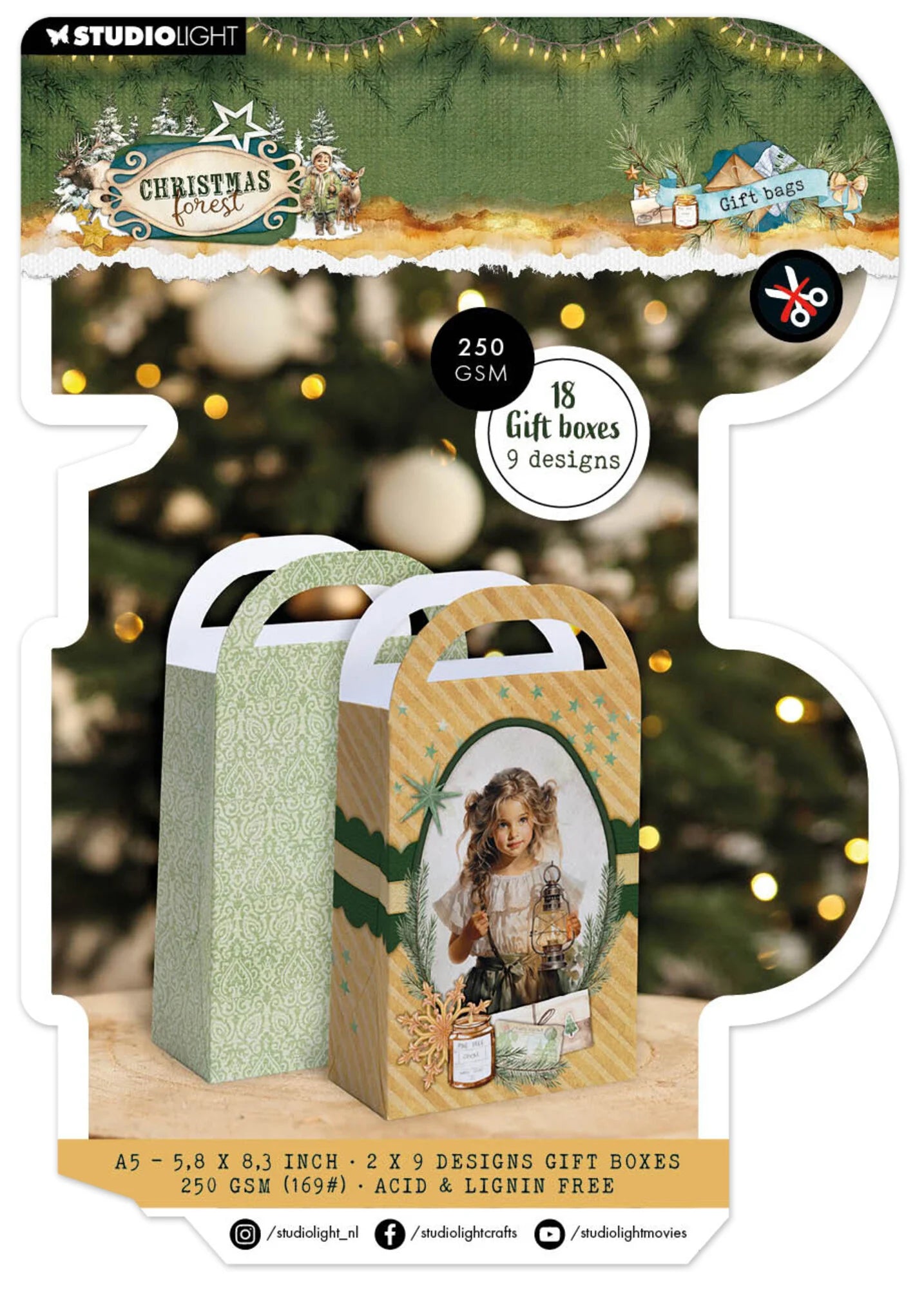Studio Light - Christmas Forest - A5 Gift Box Paper Pad - Gift Bags