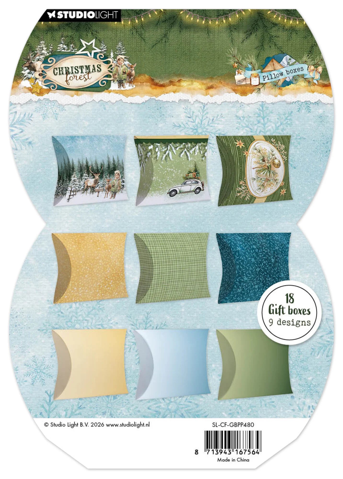 Studio Light - Christmas Forest - A5 Gift Box Paper Pad - Pillow Boxes
