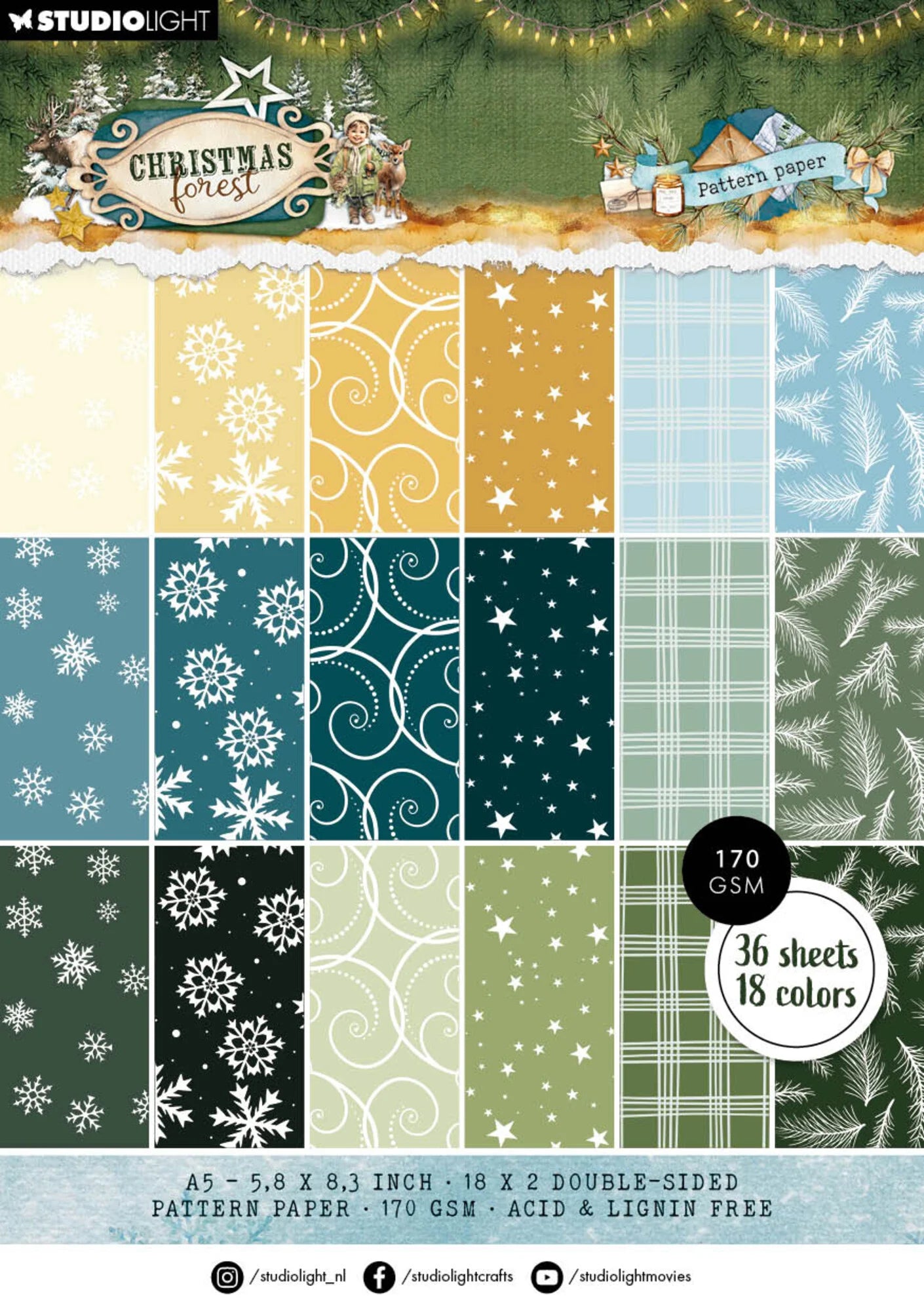 Studiolight - Christmas Forest -  A5 Pattern Paper Pad