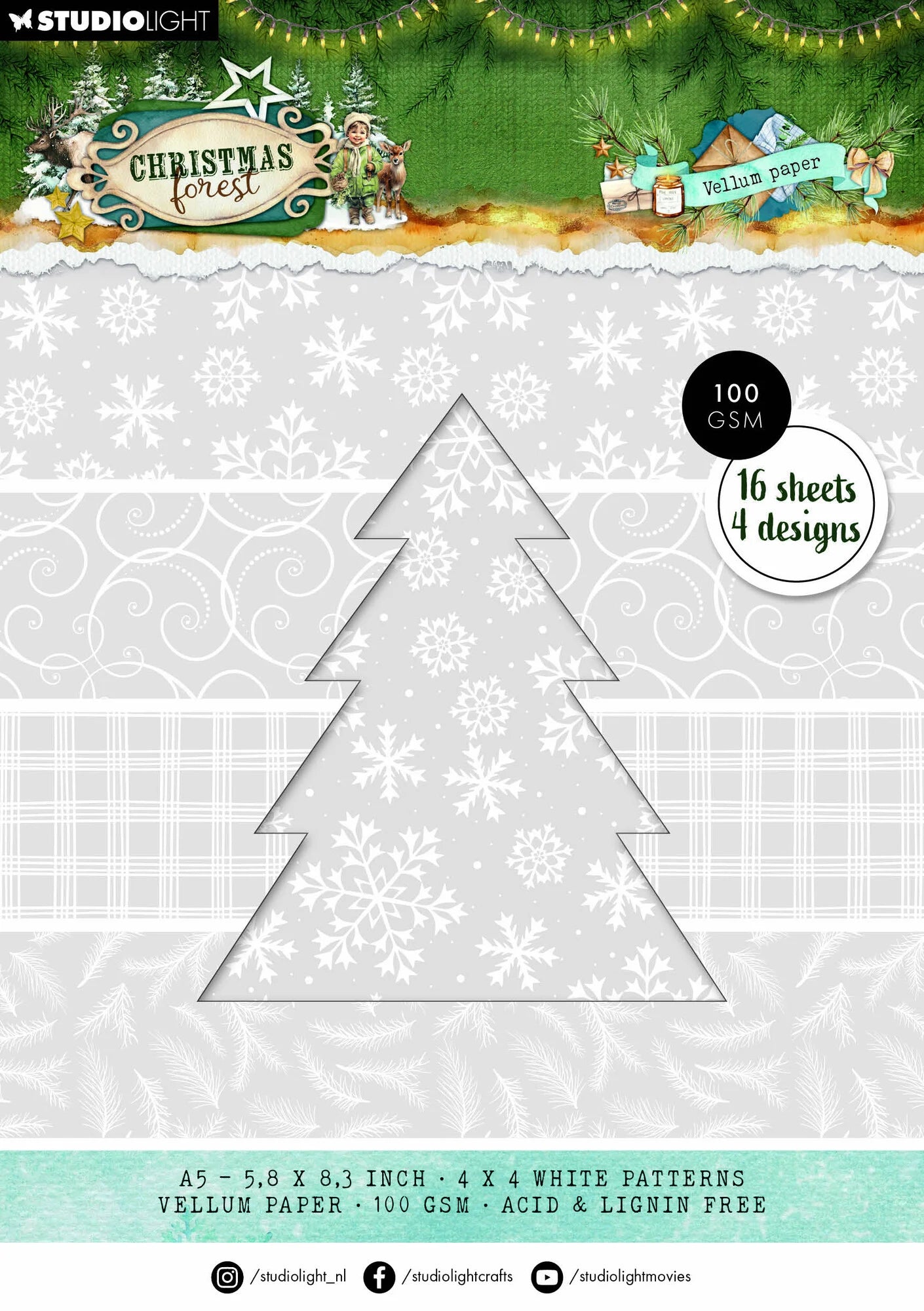 Studiolight - Christmas Forest - Vellum Pad - Backgrounds -  A5