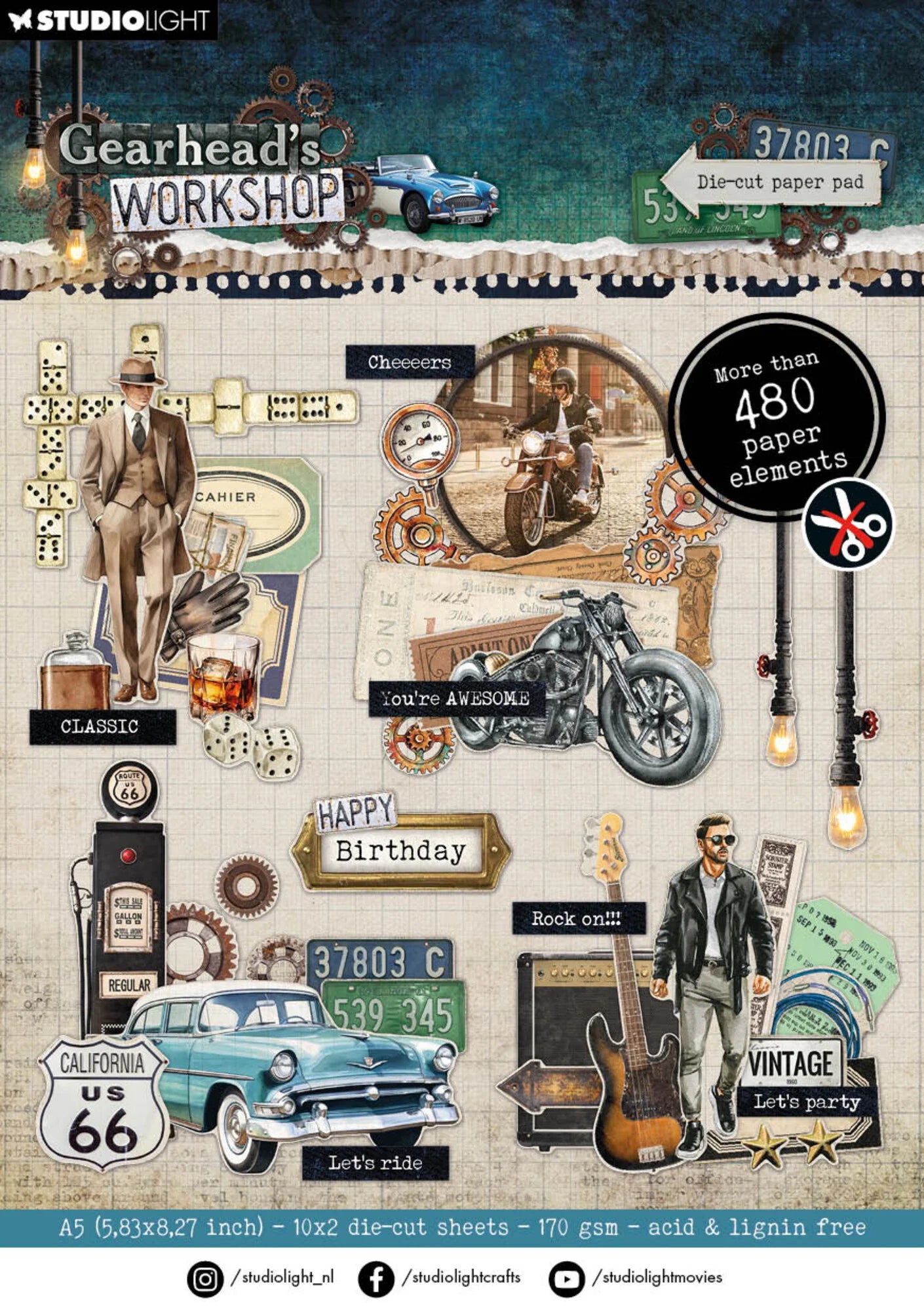 Studio Light Paper Pad - Die-Cut Paper Pad - Gearhead's Workshop - A5