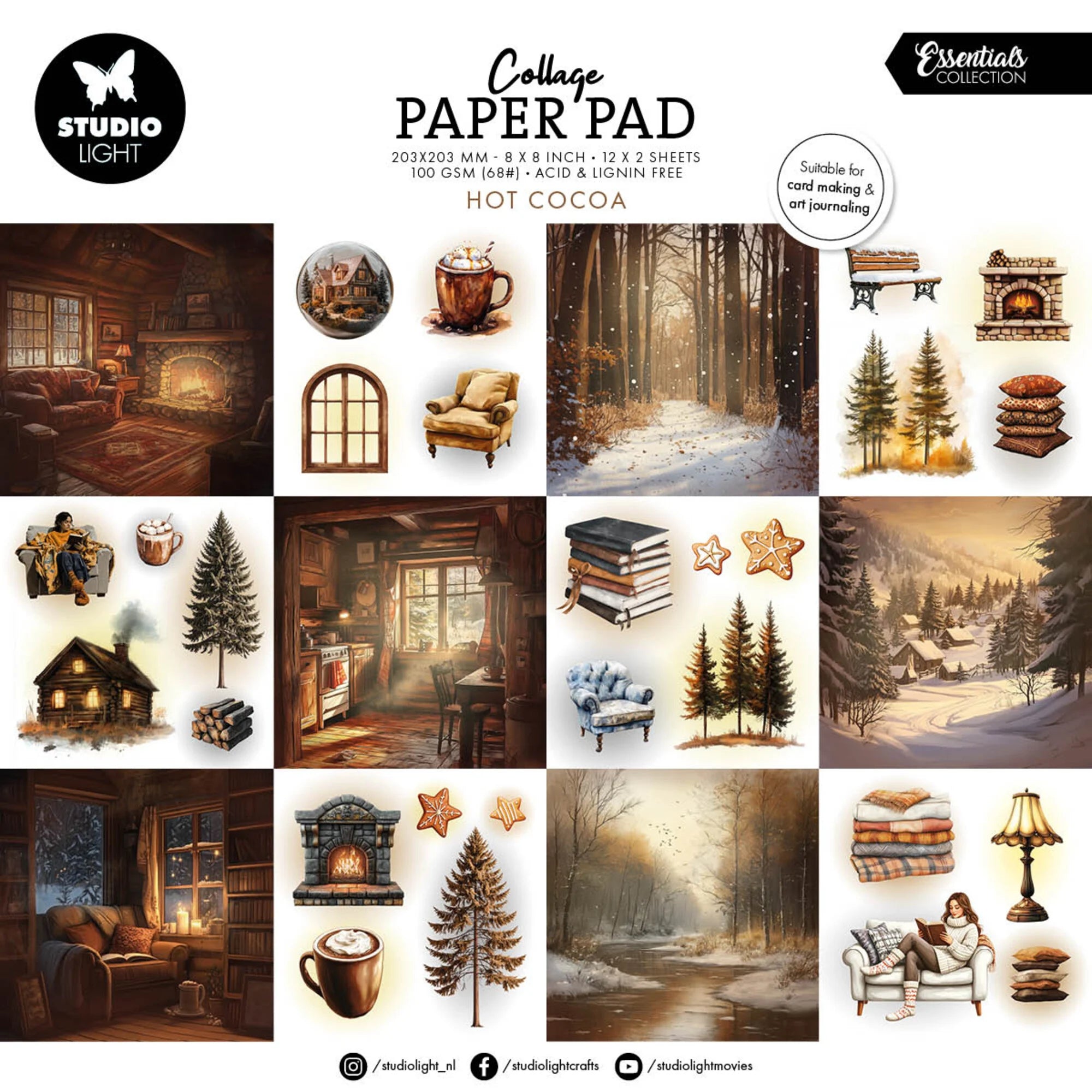 Studiolight - Hot Cocoa - Paper Pad - 8 x 8"