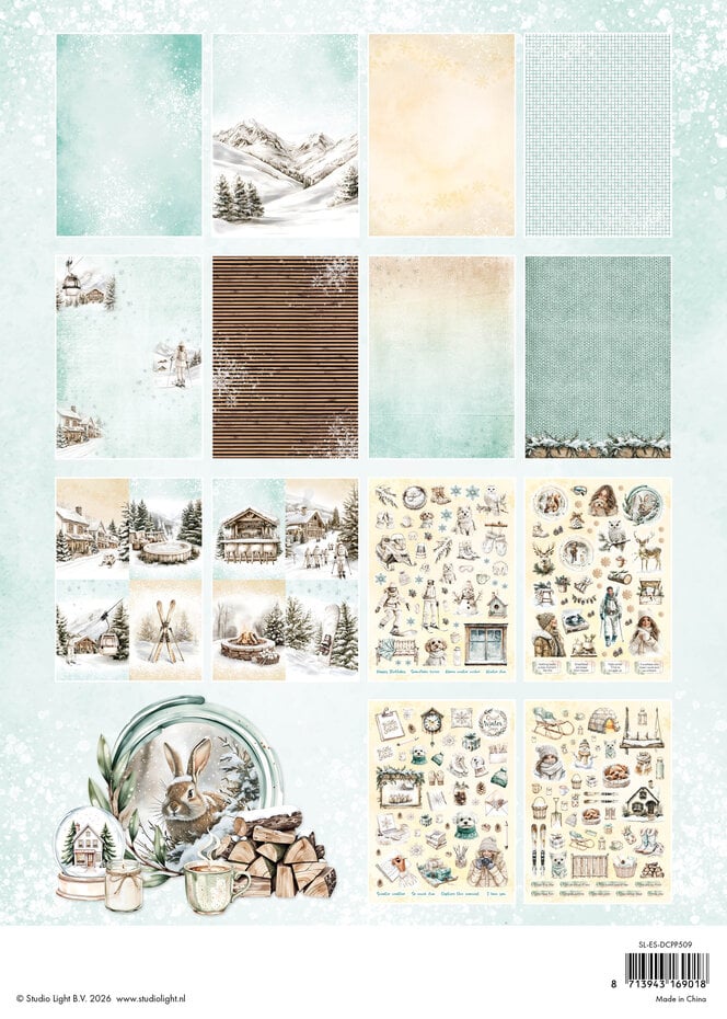 Studio Light - Rustic Winter - Die-Cut Paper Pad - A4