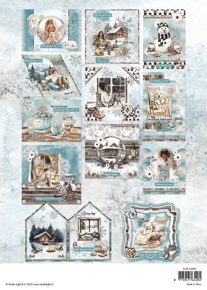 Studio Light Paper Pad - Cardmaking Paper Pad - Snowy Winter Days - A4
