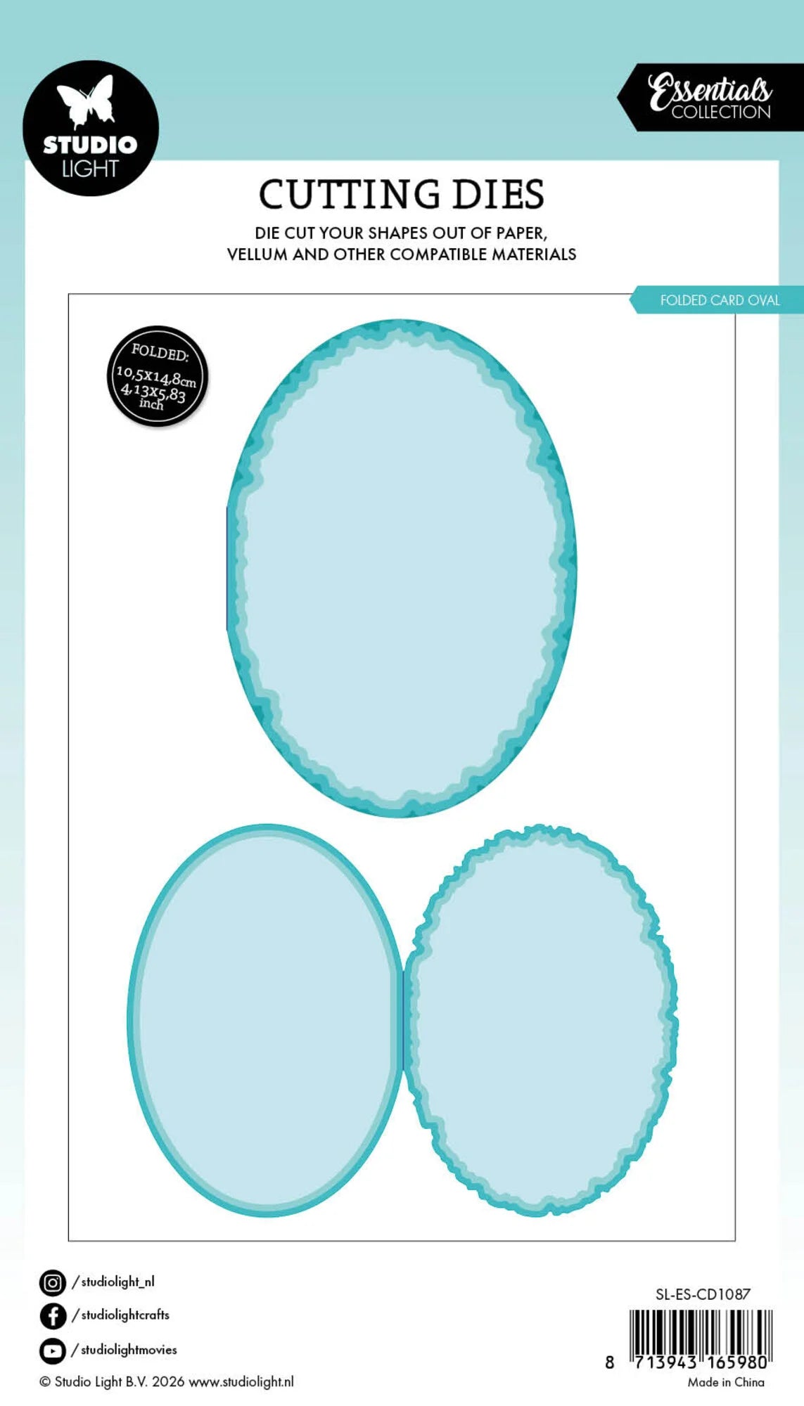 Studio Light - Dies - Torn Edge Cutting Die Folded Card Oval