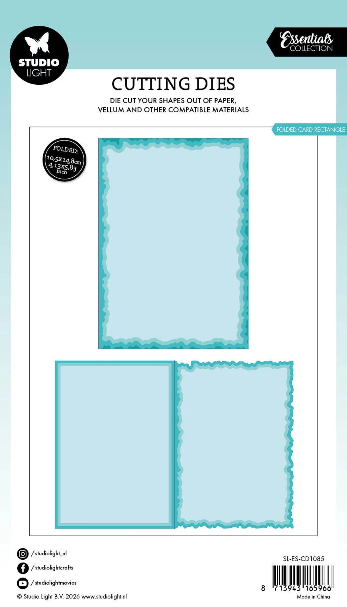 Studio Light - Dies - Torn Edge Cutting Die Folded Card Rectangle