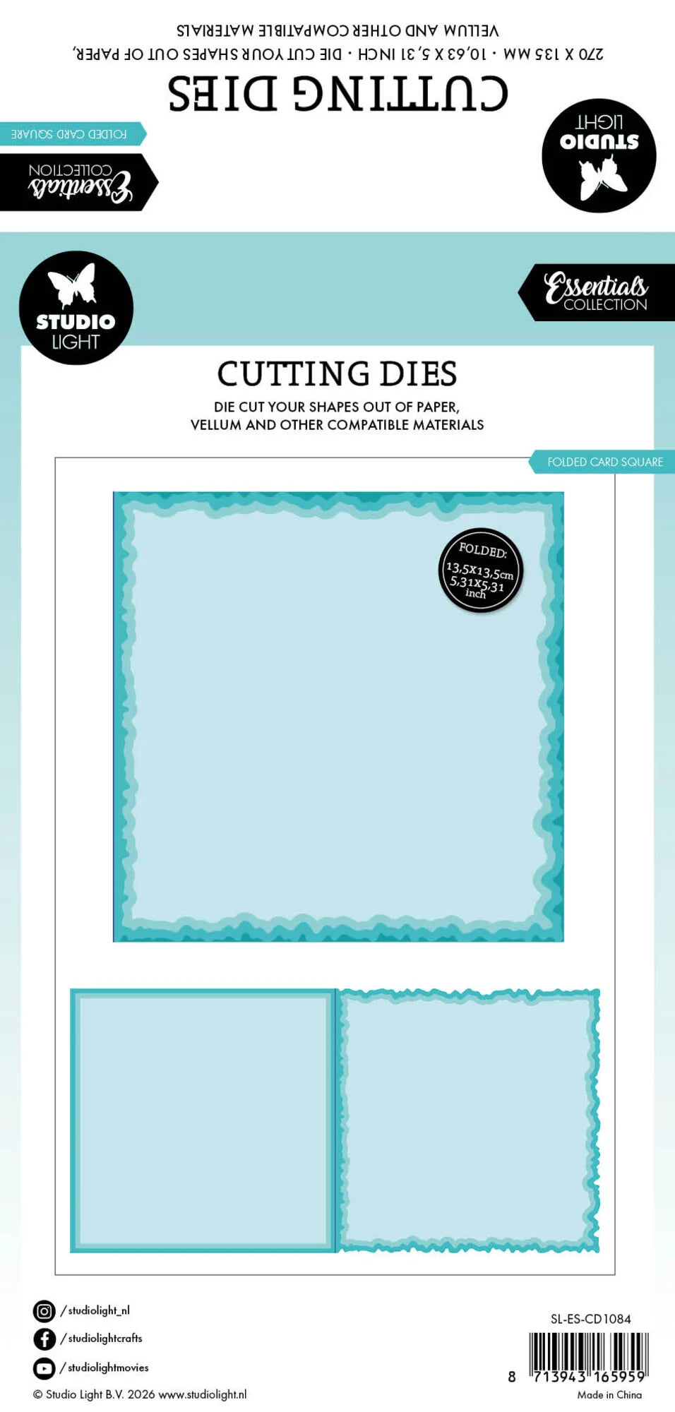 Studio Light - Dies - Torn Edge Cutting Die Folded Card Square