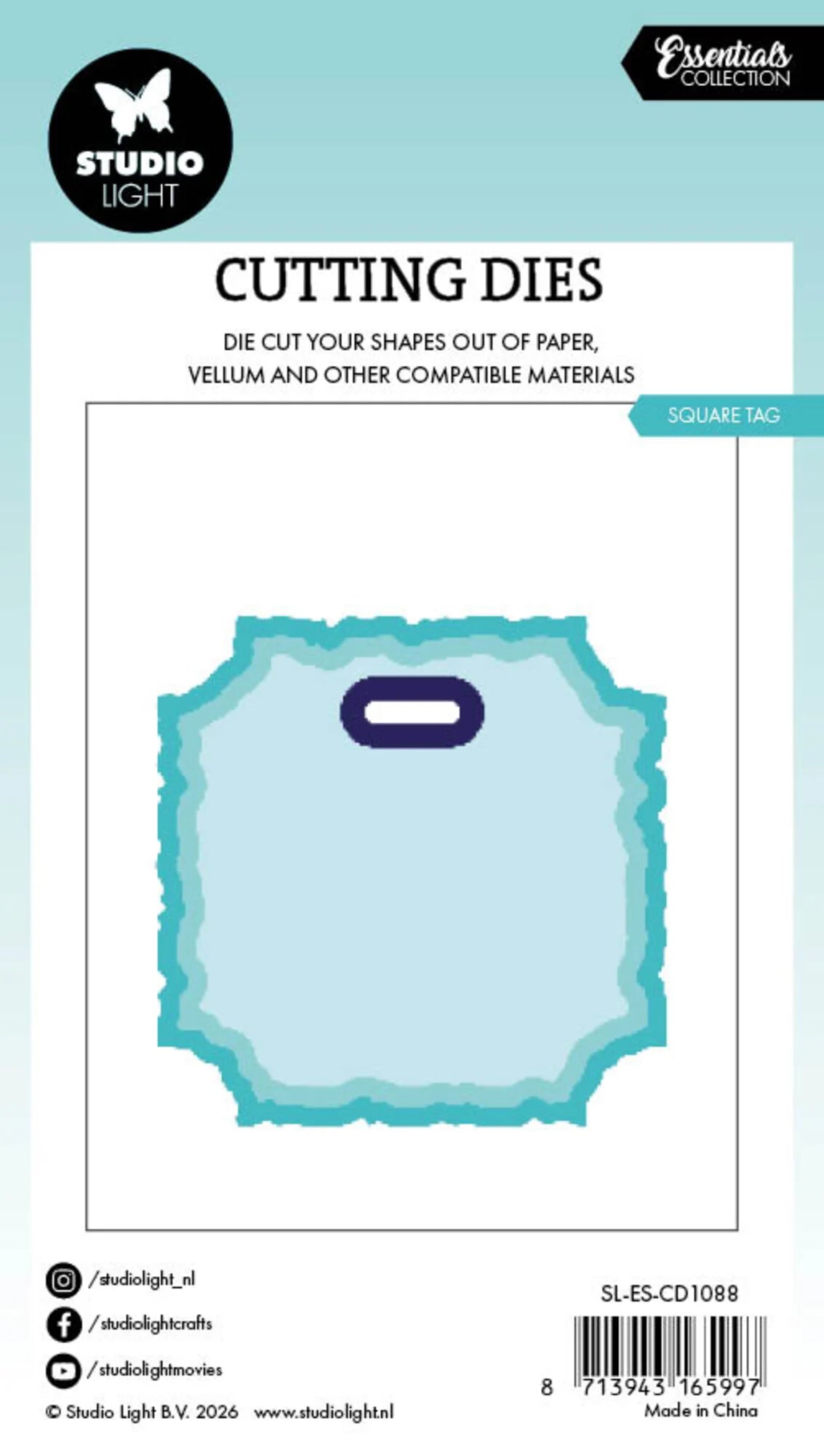 Studio Light - Dies - Torn Edge Cutting Die Square Tag