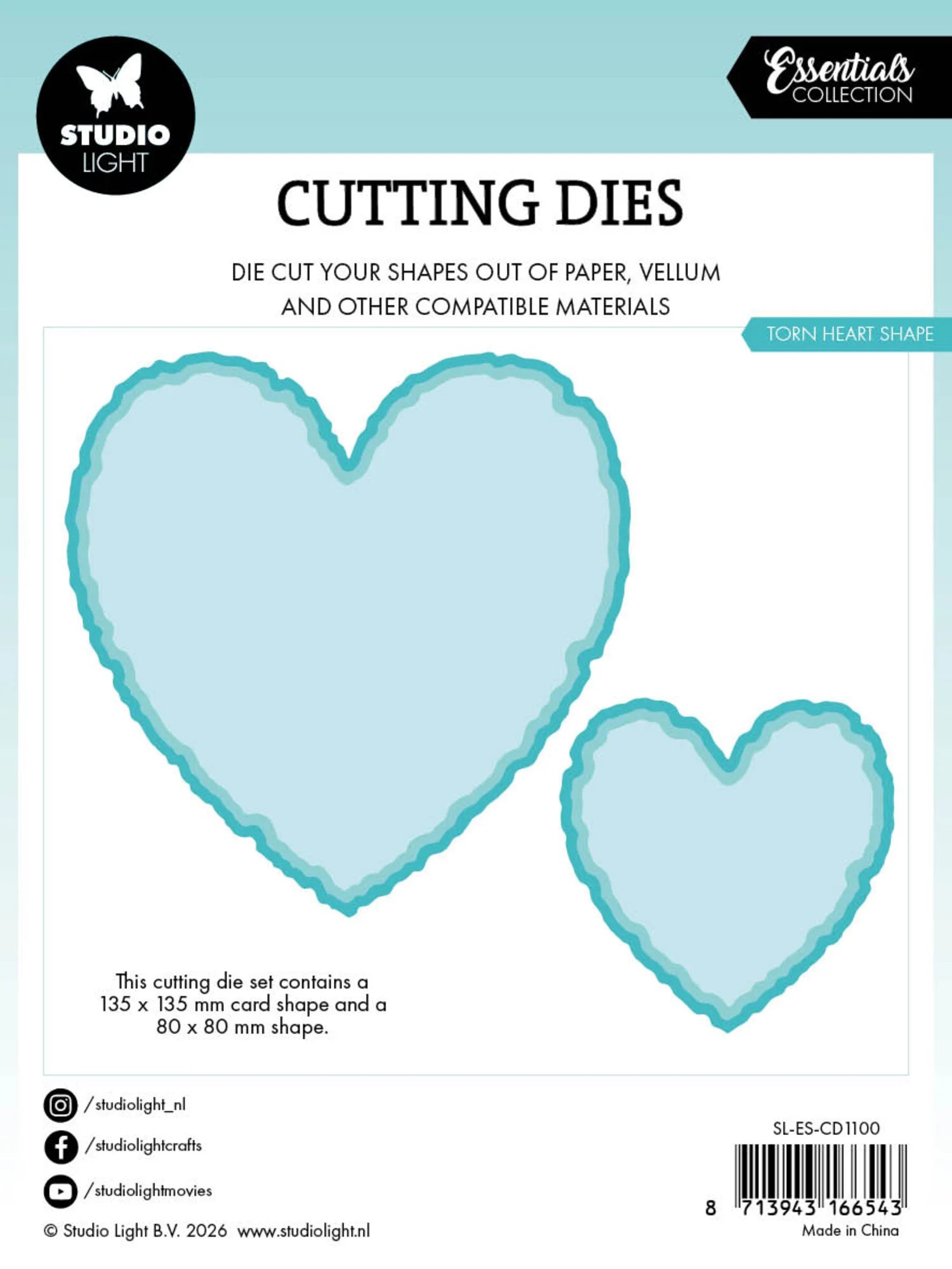 Studio Light - Dies - Torn Edge Cutting Die Heart Shape