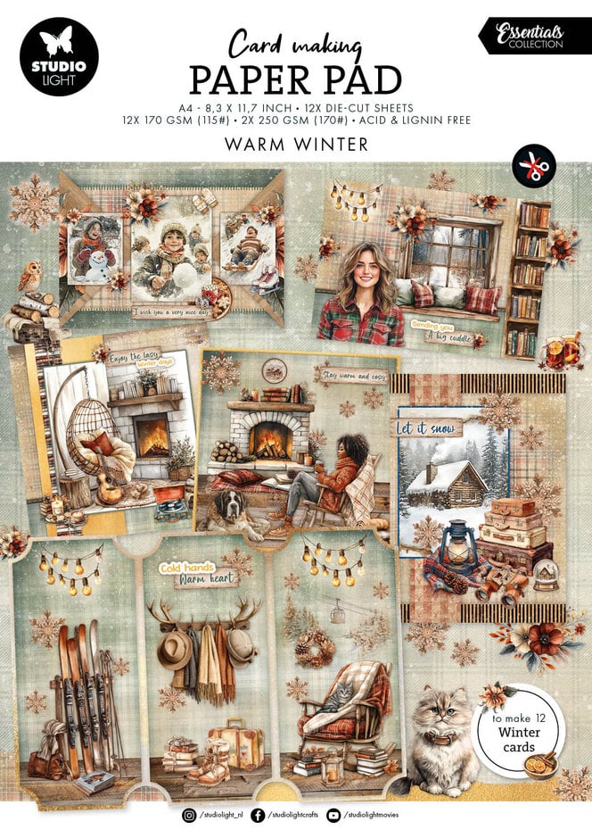 Studio Light - Warm Winter - Cardmaking Paper Pad - A4