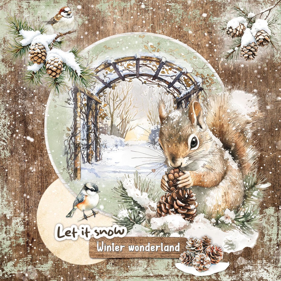 Studio Light Paper Pad - Cardmaking Paper Pad - Winter Woodland - A4