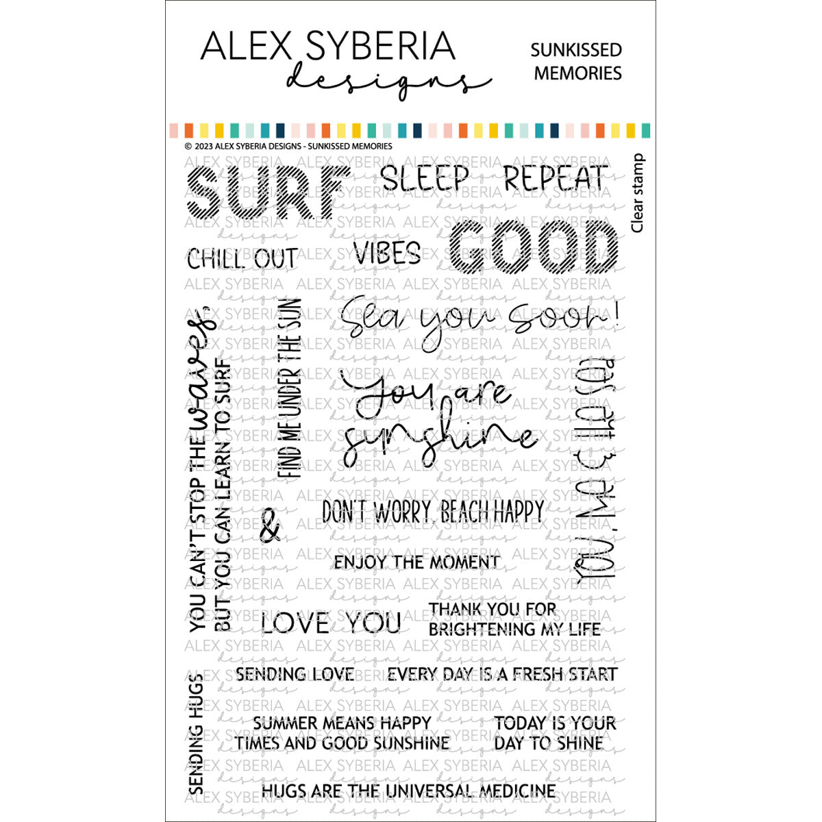 Alex Syberia Designs - Clear stamp set - Sunkissed Memories - A6