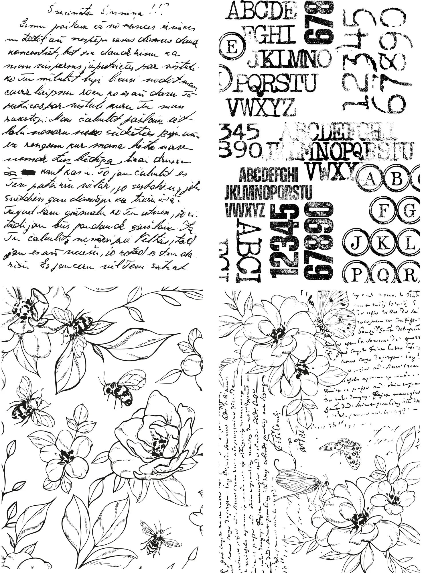 TEXT(ures) - Decoupage Paper - 5x7"