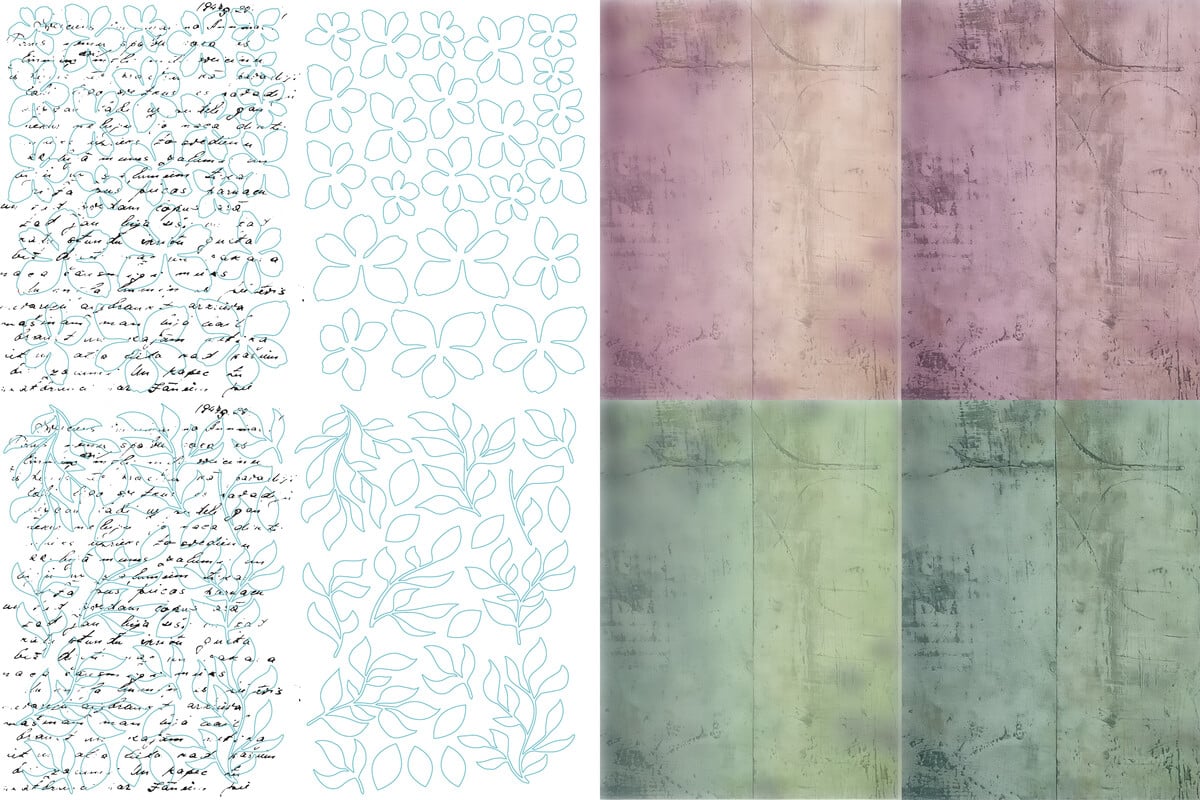 TEXT(ures) - Laser cut - Inkable Florals pack