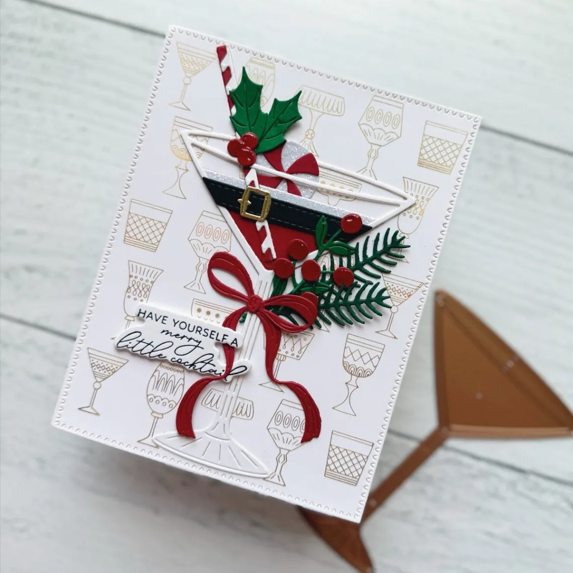 Spellbinders - Dies - Christmas Cocktails Etched Dies from the Happy Hour Collection