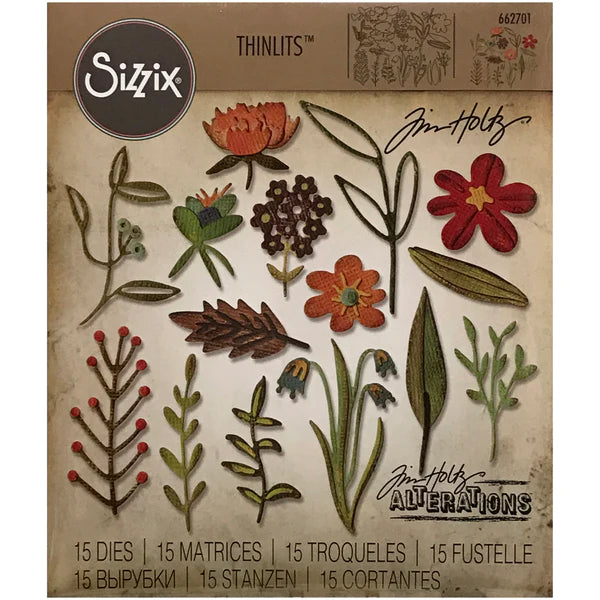 Sizzix - Tim Holtz Alterations - Thinlits - Funky Floral 2