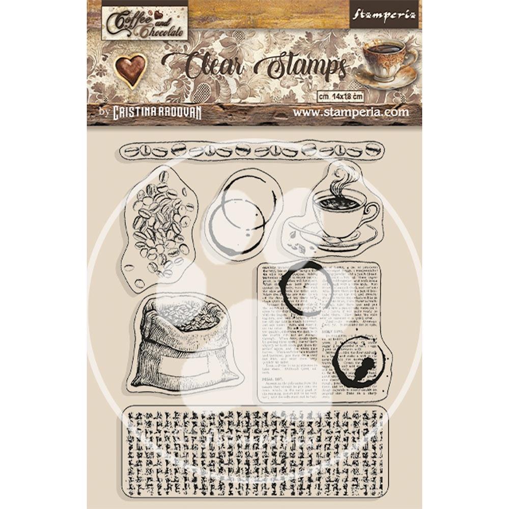 Stamperia - Coffee and chocolate - Clear Stamp -  Coffee elements