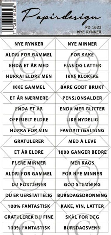 Papirdesign - Ord klistremerker - Nye Rynker