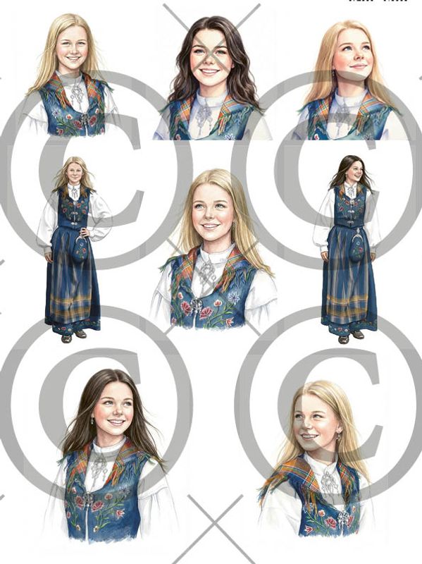 Papirdesign - Motivark -  Konfirmant, blå - A4