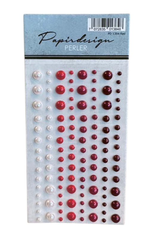 Papirdesign -  Halvperler - Rød