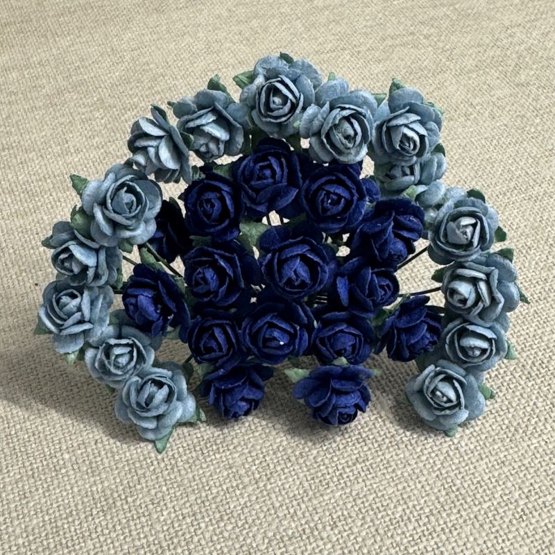 Papirdesign - Roser - Blå - 1,2cm