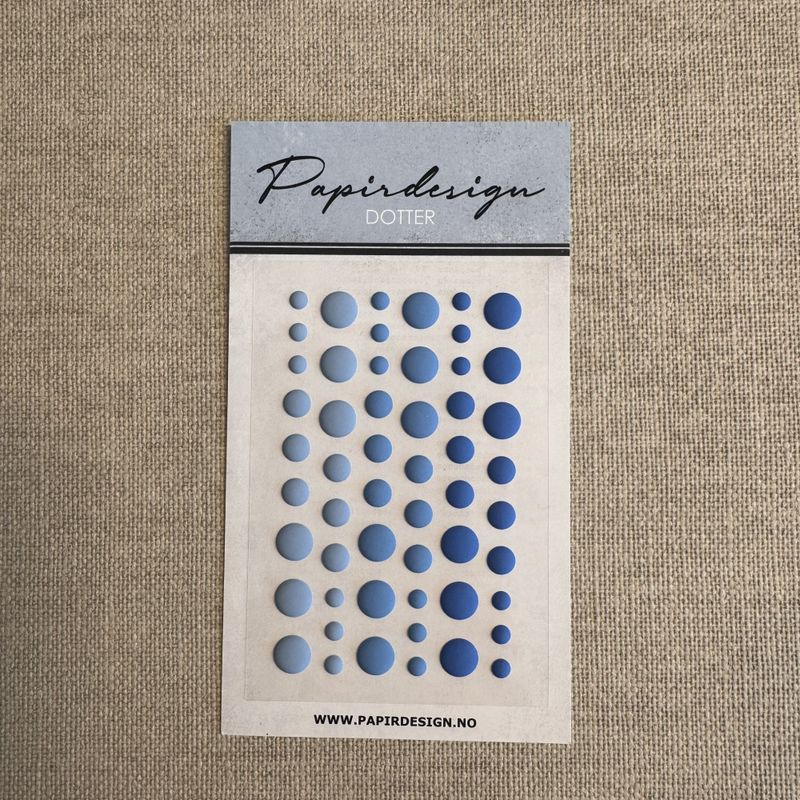 Papirdesign -  Dotter matt - BLÅ