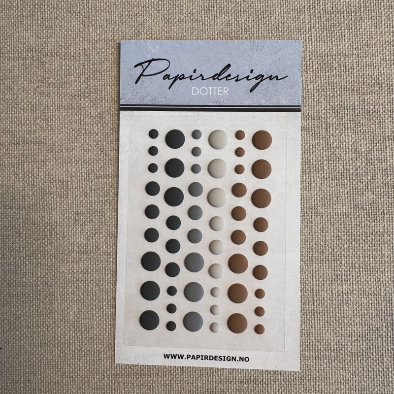 Papirdesign -  Dotter matt - Grå sort