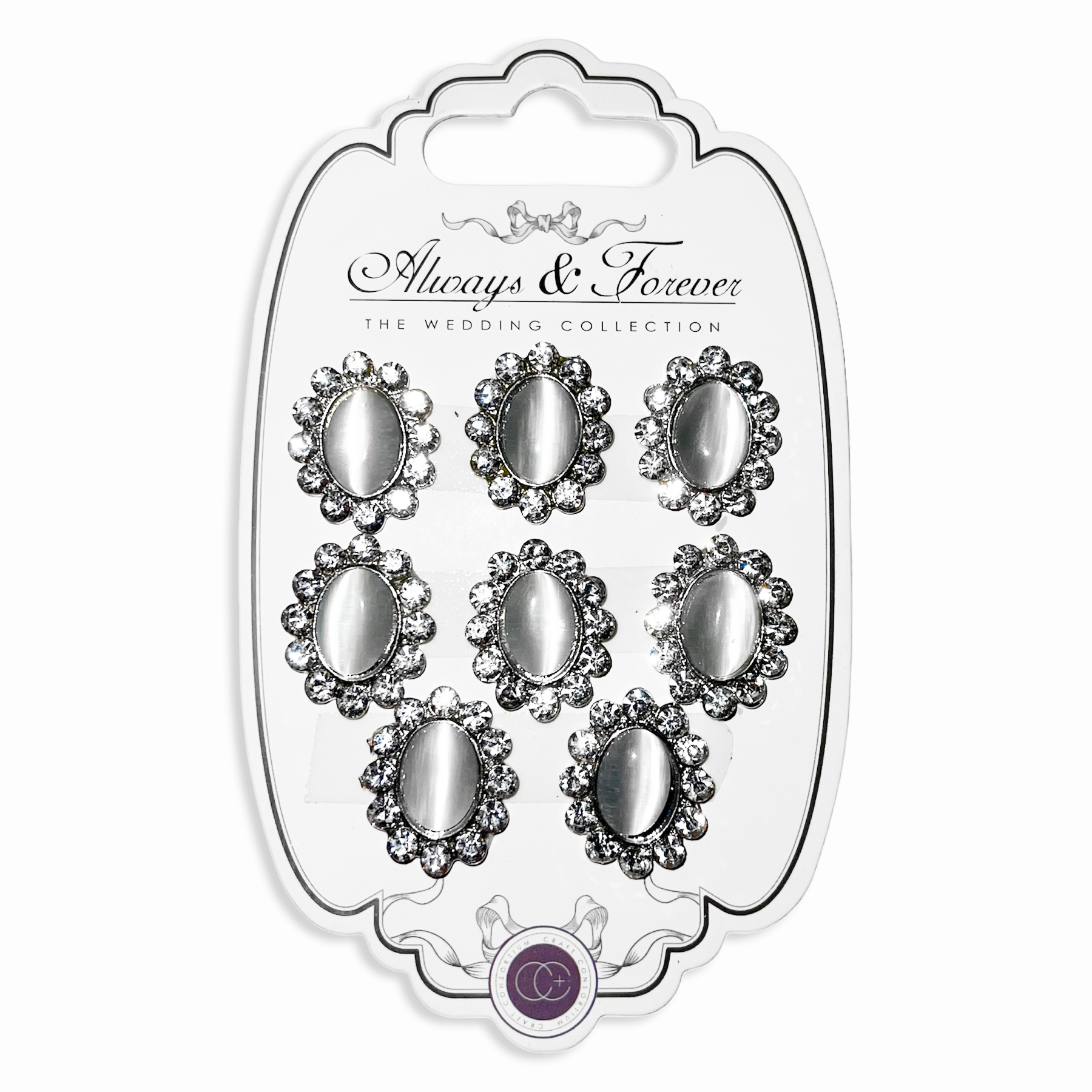 Craft Consortium - Always & Forever - Pearl Oval Embellishment