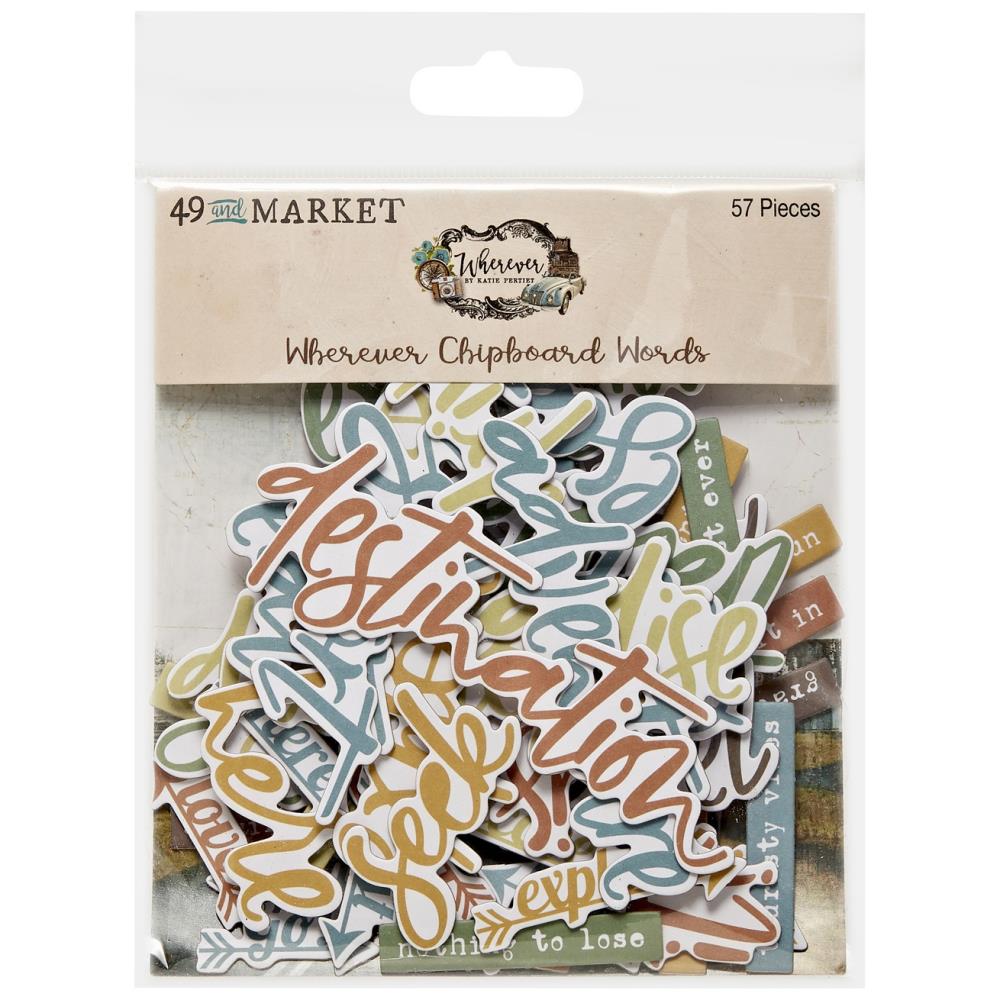 49 and Market - Wherever - Chipboard Word Set