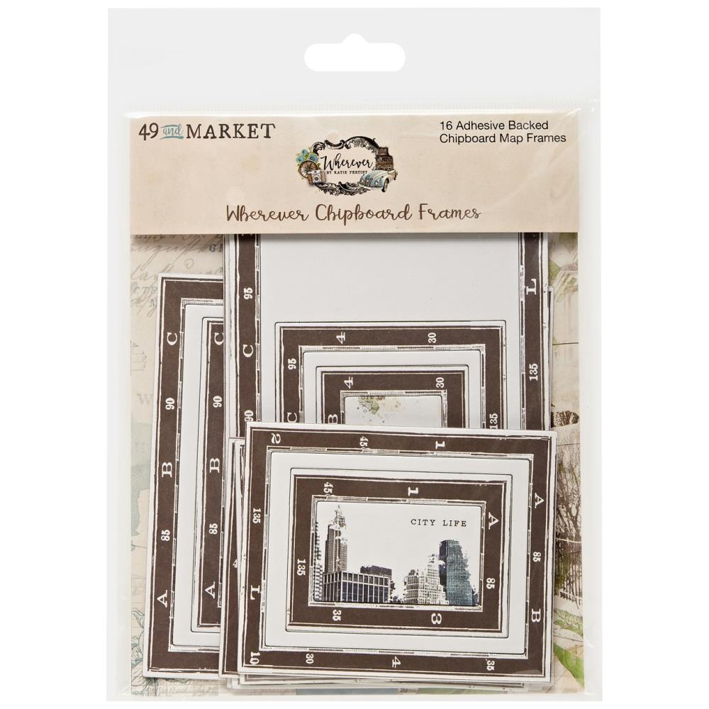 49 and Market - Wherever - Chipboard - Map Frames